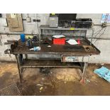 DESCRIPTION: 60" METAL WORK BENCH W/ 5" MOUNTED VICE. ADDITIONAL INFORMATION COMPUTER NOT INCLUDED L
