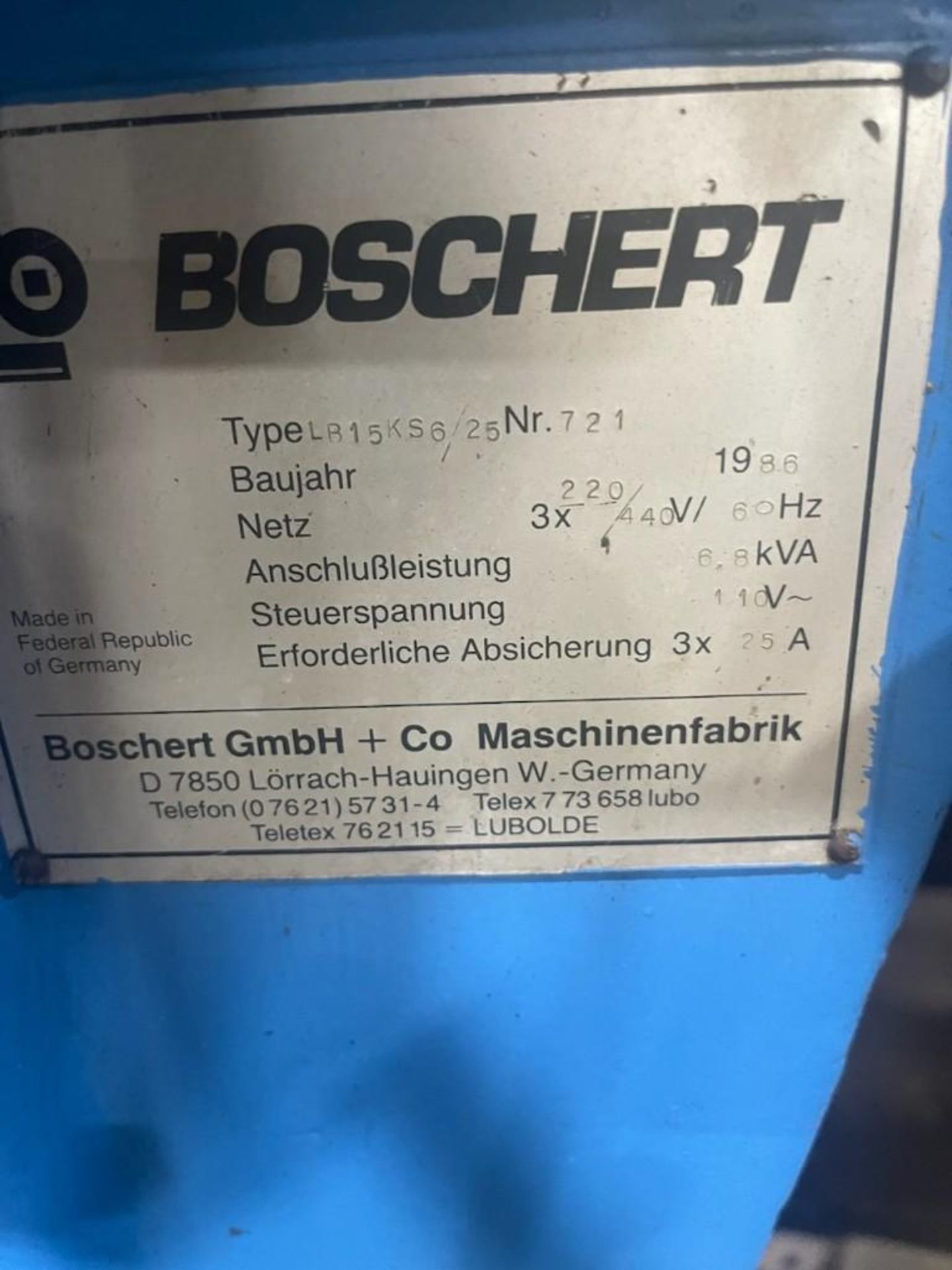 Boschert LB15KS6/25 Hydraulic Sheetmetal Notching Machine - Image 4 of 5