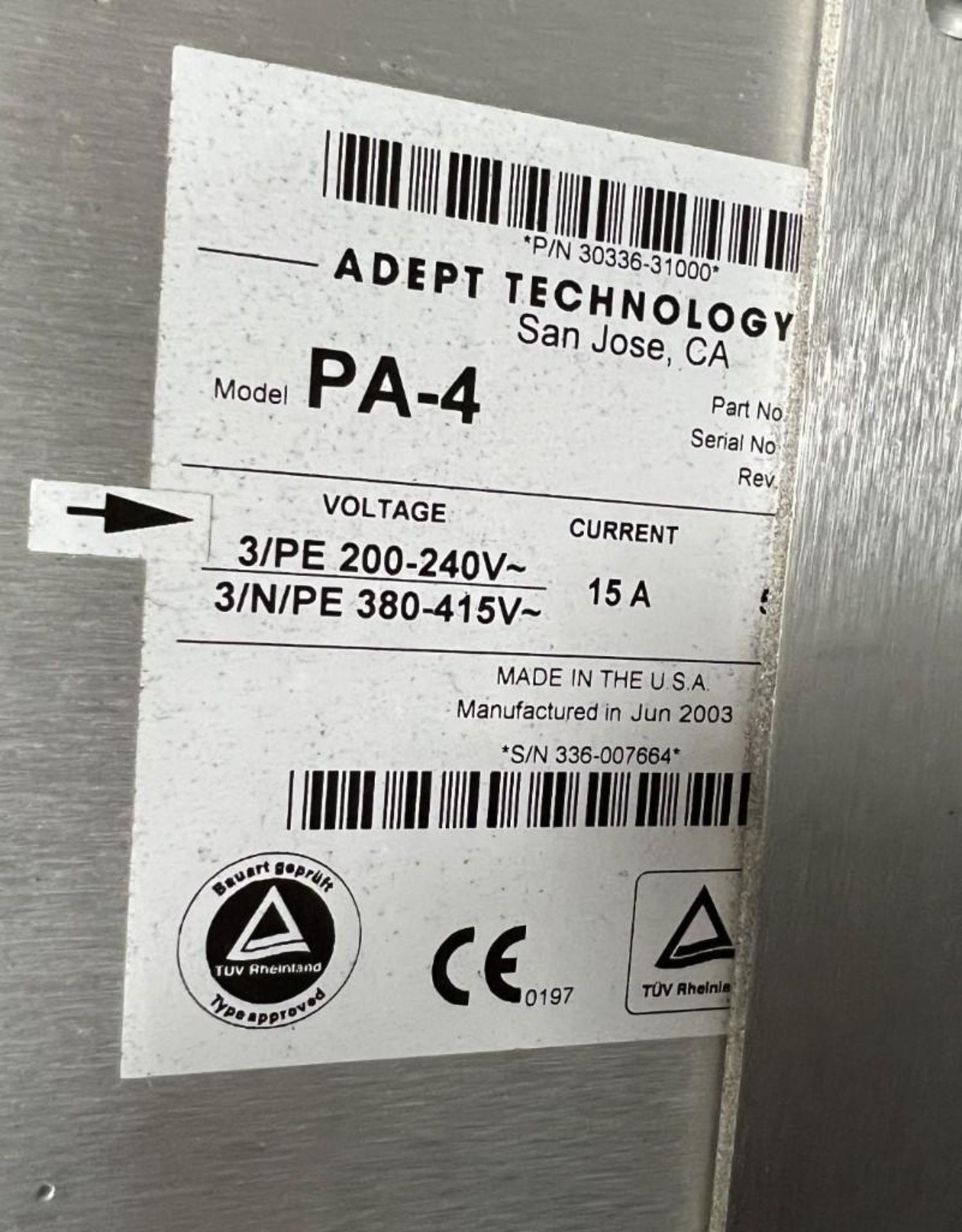 Adept Technology Model PA-4 / PN: 30336-31000 Controller - Image 6 of 6