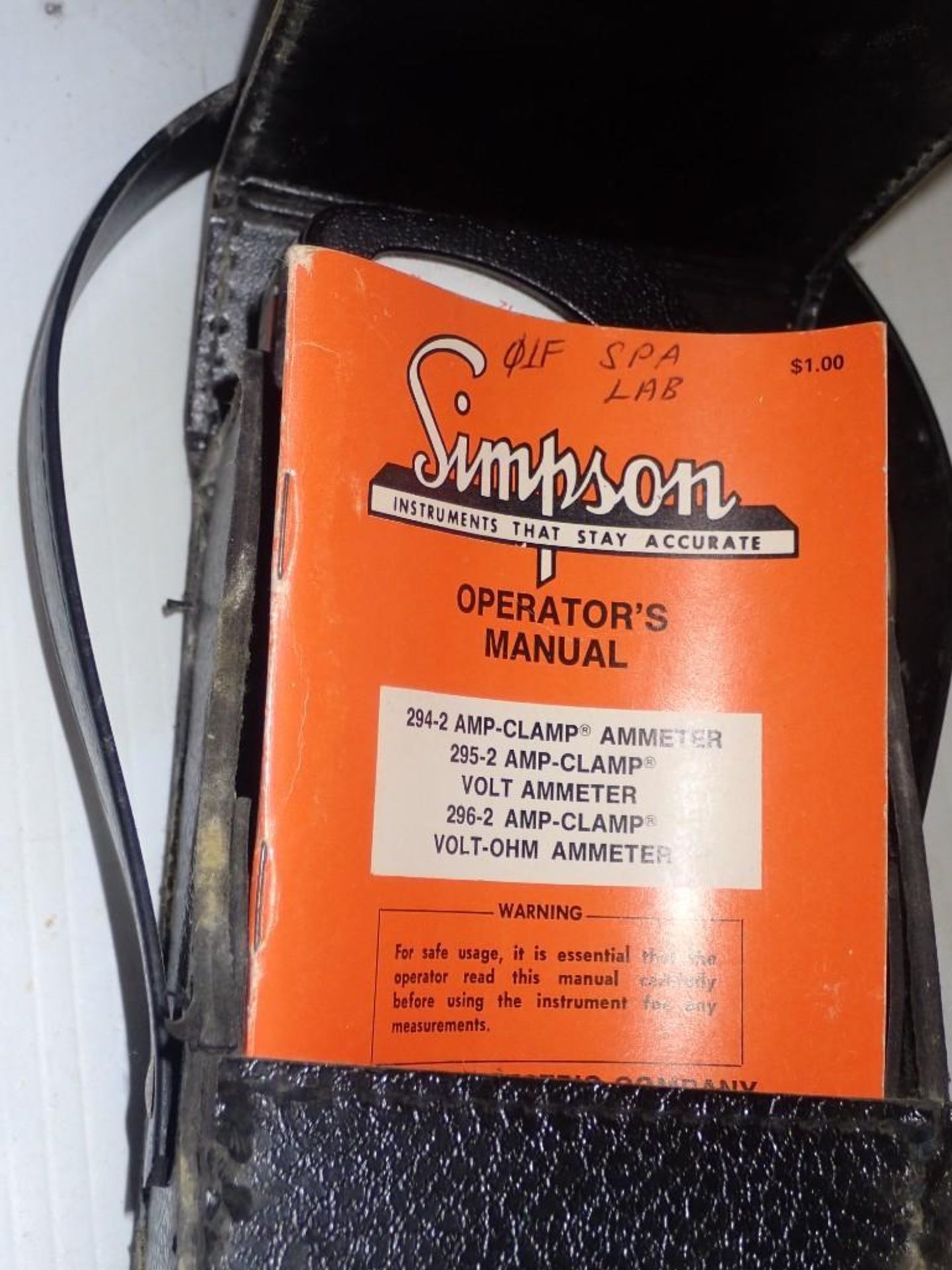 Simpson #294 - 2 Clamp On Amp Meter - Image 4 of 4