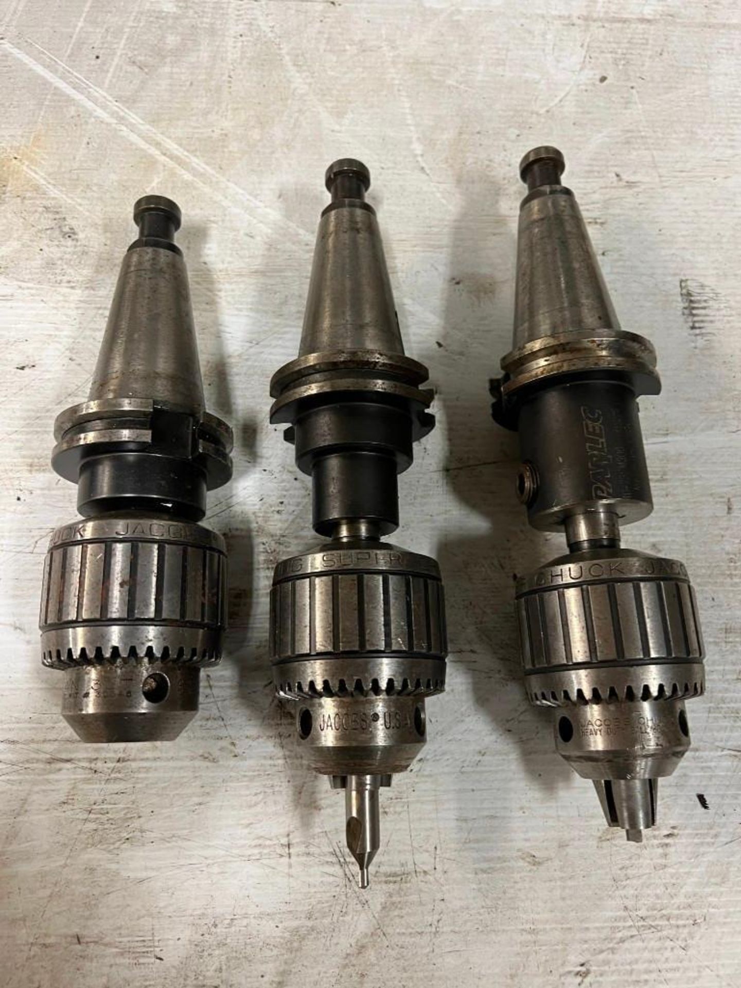 Lot of (3) CAT40 Holders with Jacobs Chucks