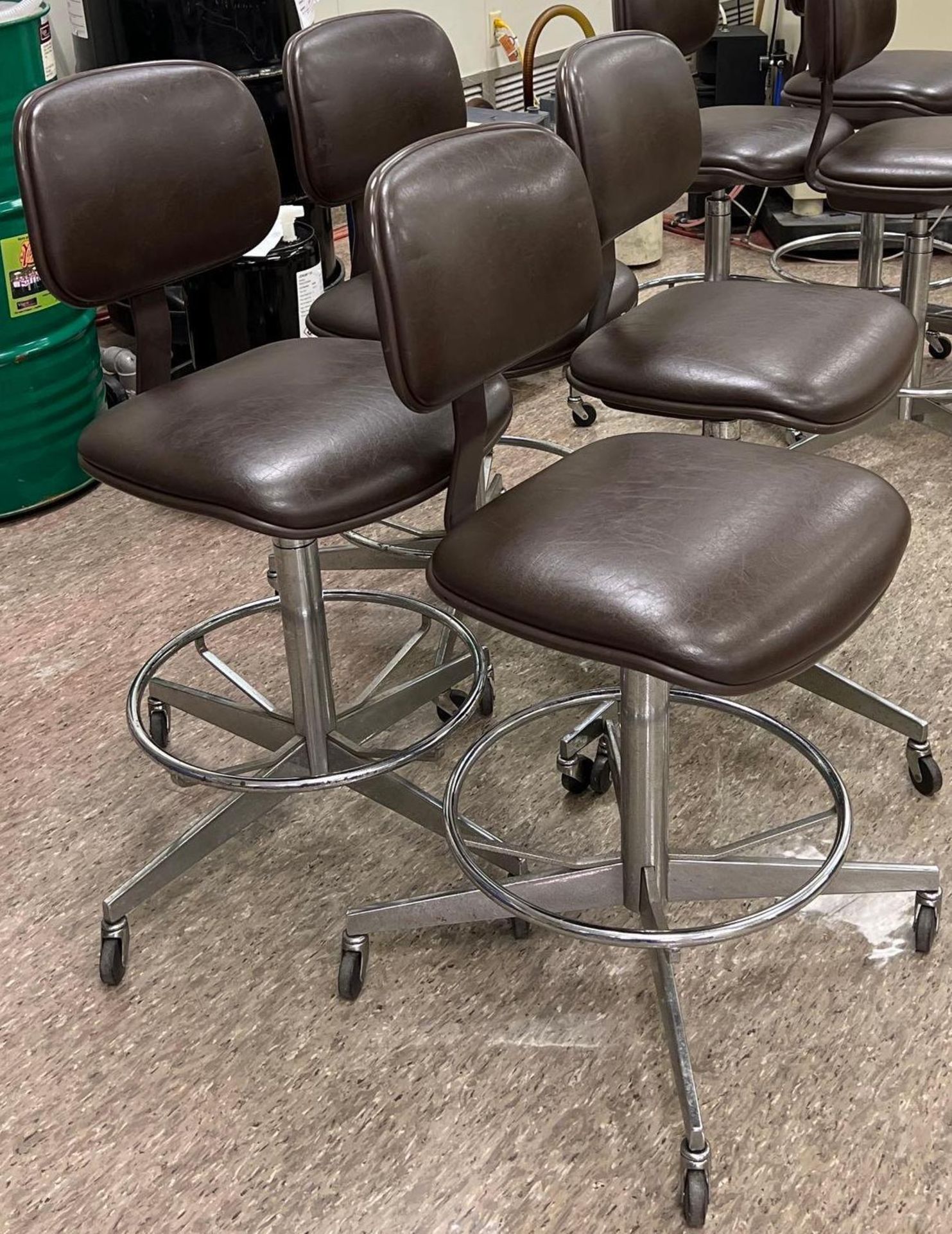 Lot of (4) Brown Lab Chairs/ Stools - Image 3 of 3