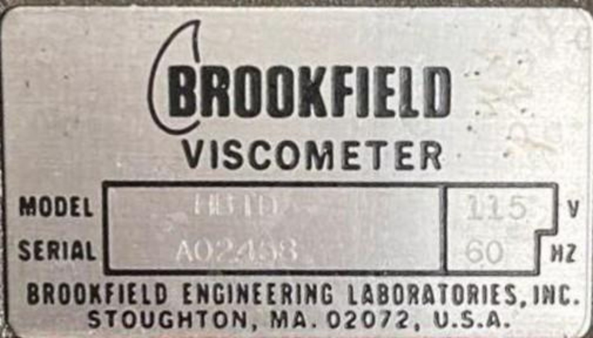 Brookfield Viscometer Model #HBTD - Image 5 of 5
