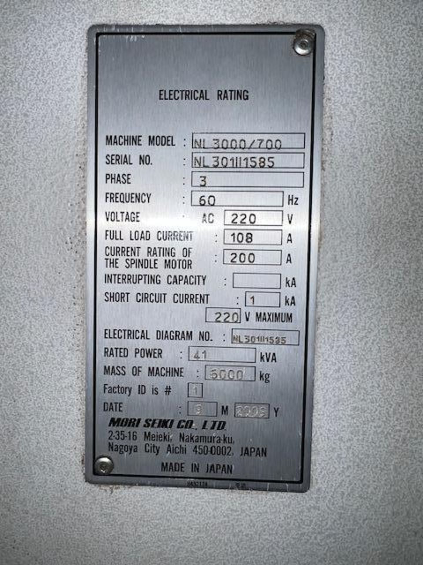 2009 Mori-Seiki NL3000/700 CNC Turning Center - Image 11 of 15