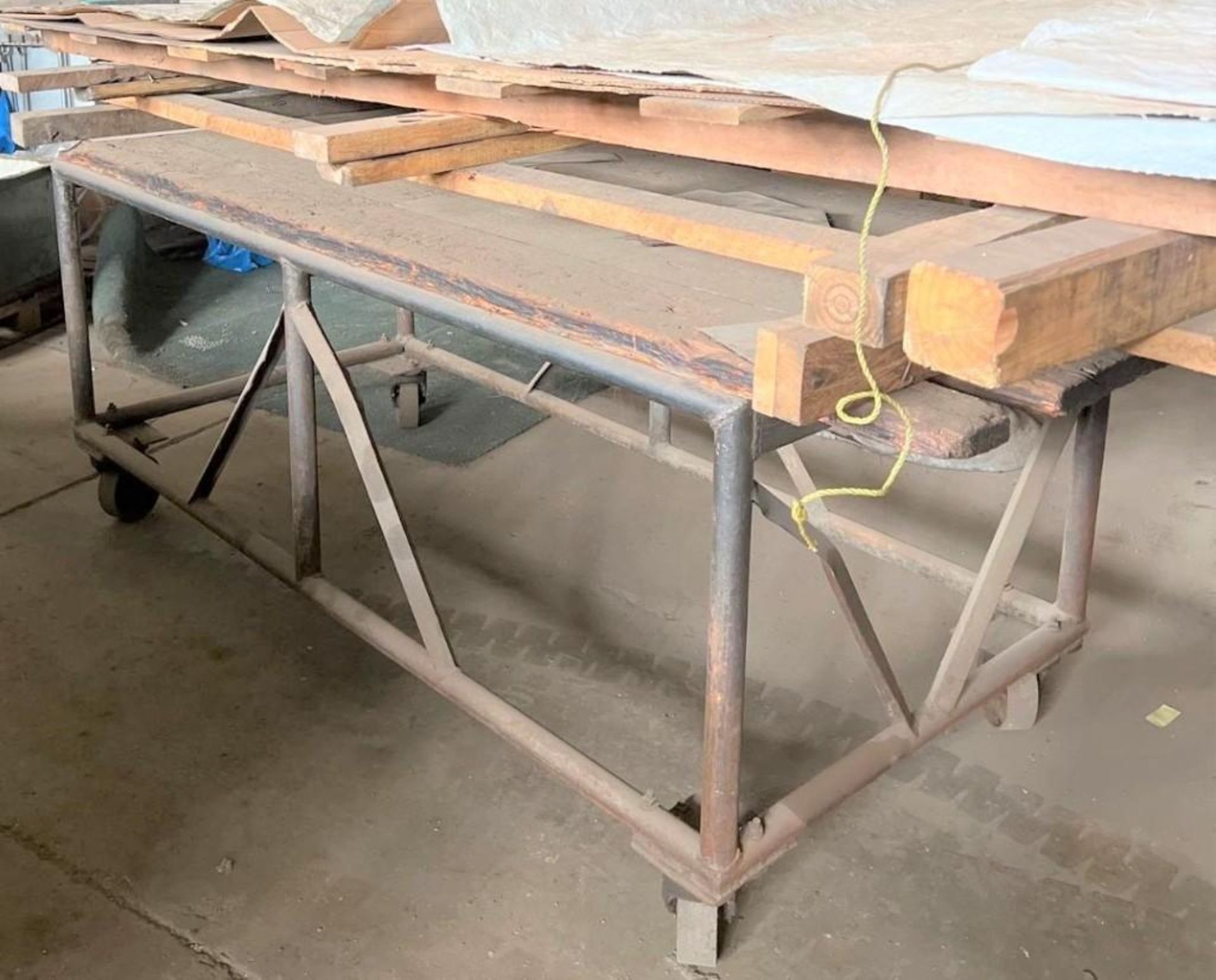 Work Table w/Wood Top & Steel Frame - Image 4 of 6