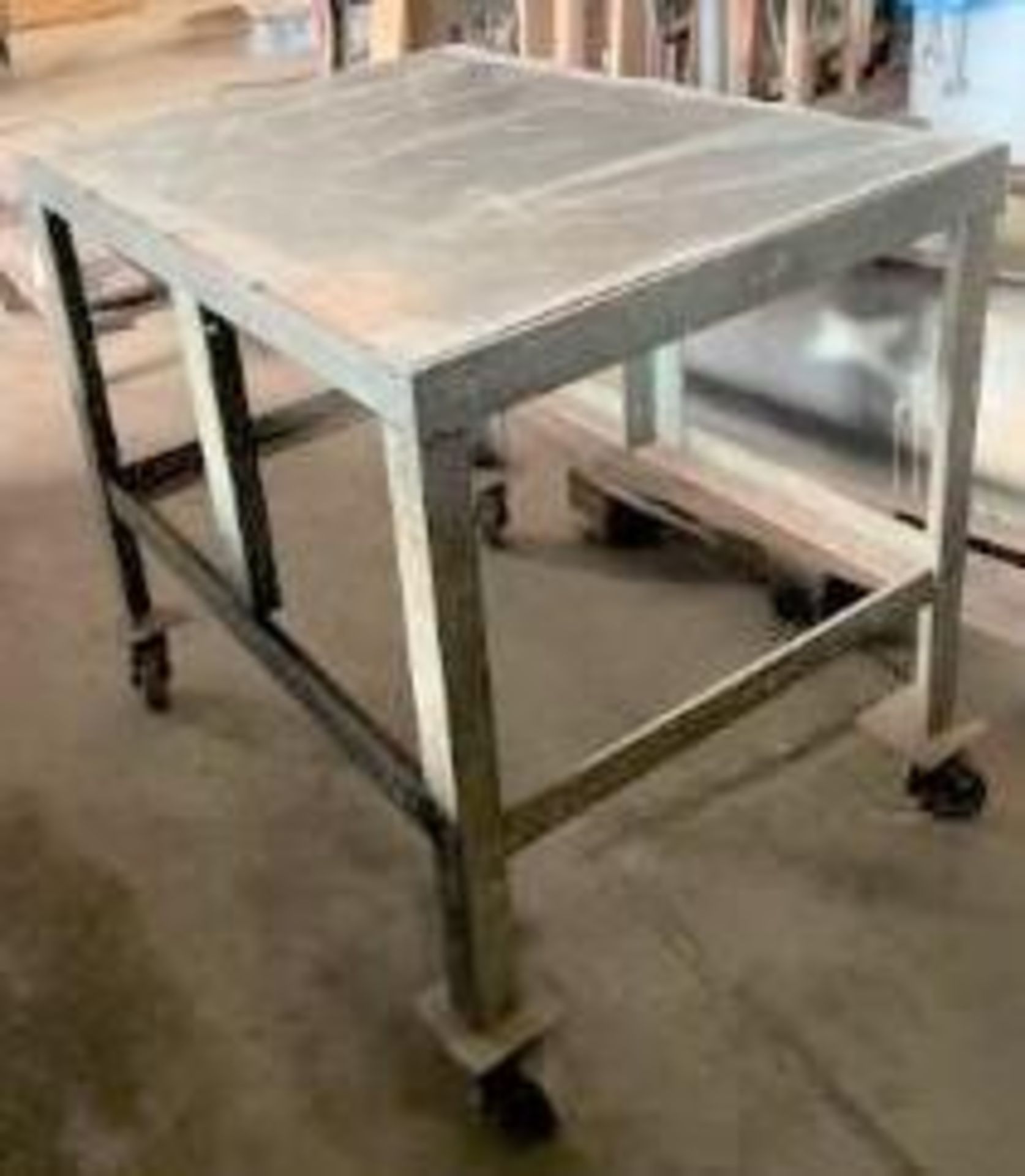 Metal Work Table on Wheels - Image 6 of 6