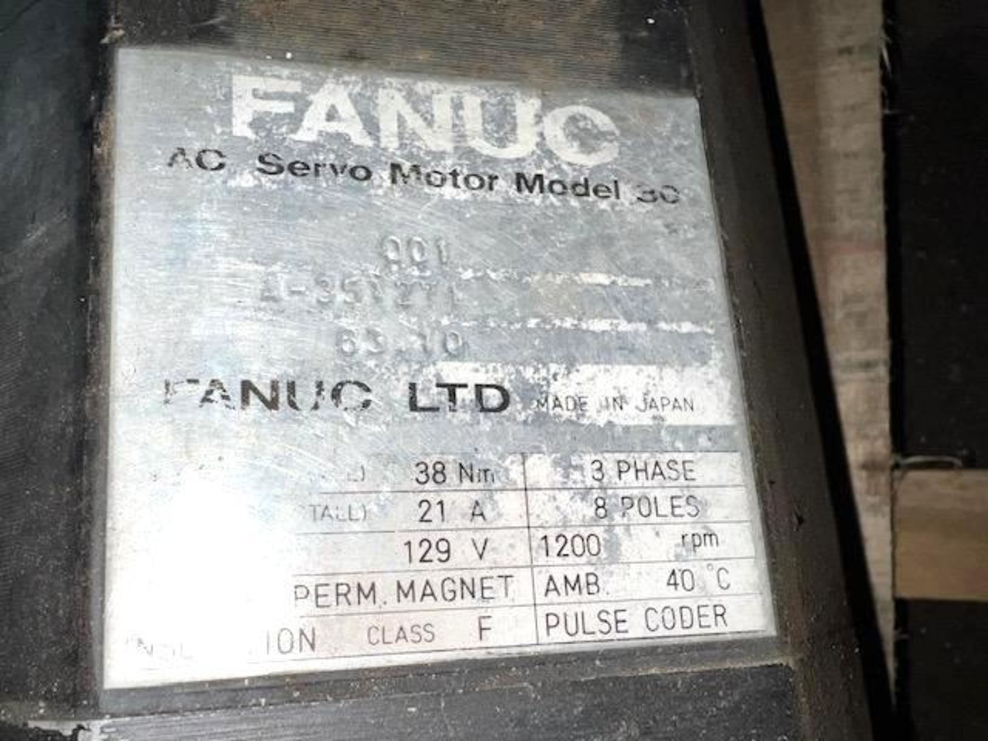 Lot of (2) Fanuc AC Servo Motors - Image 2 of 3