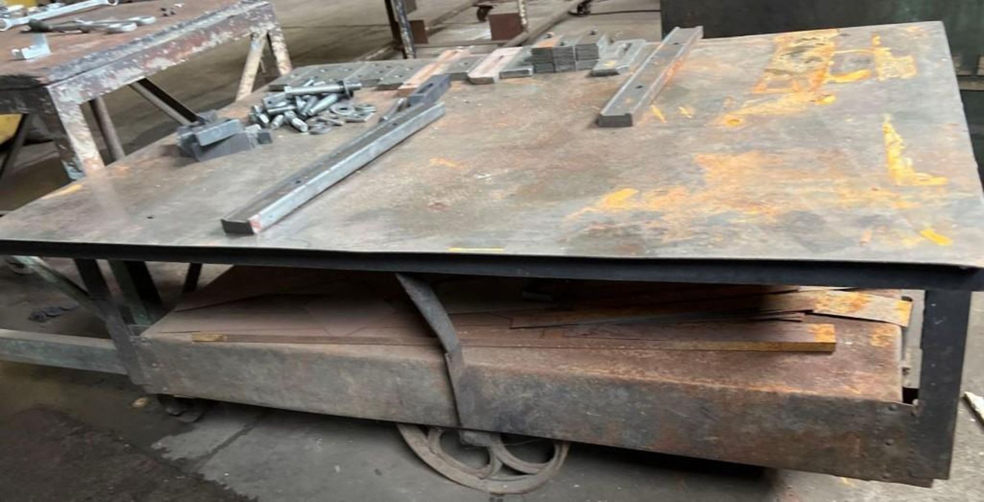 Metal Layout Table on Cart - Image 6 of 8