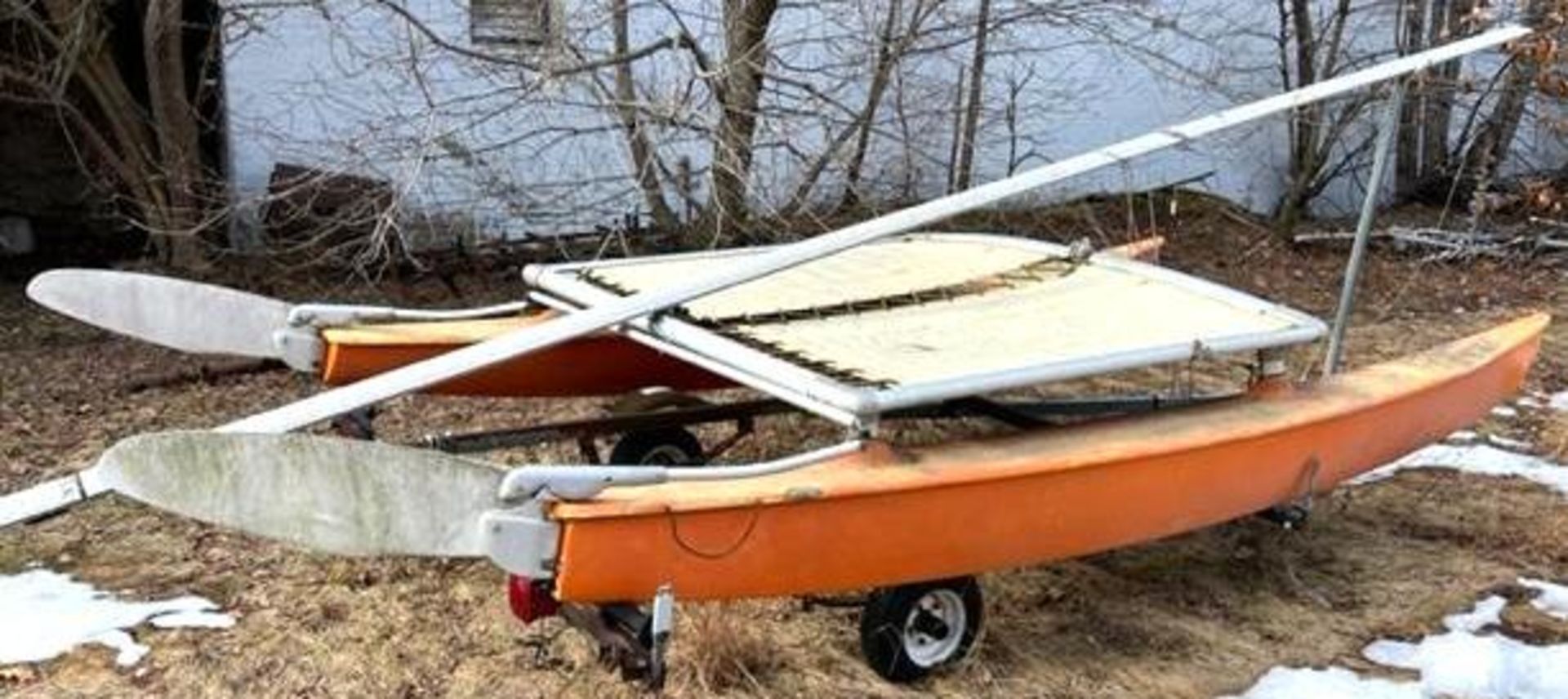 Sailboat w/ Trailer, Mast & Sail - Image 3 of 7