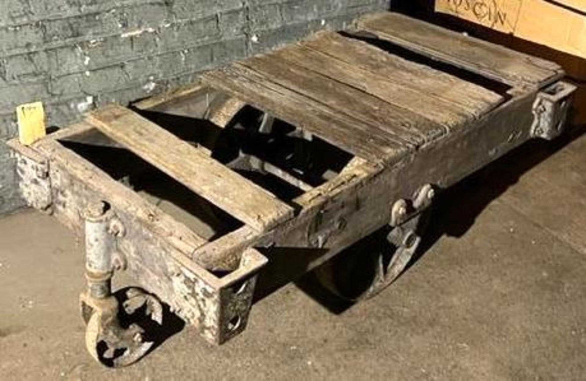 Vintage Wood Top Shop / Work Cart - Image 2 of 3