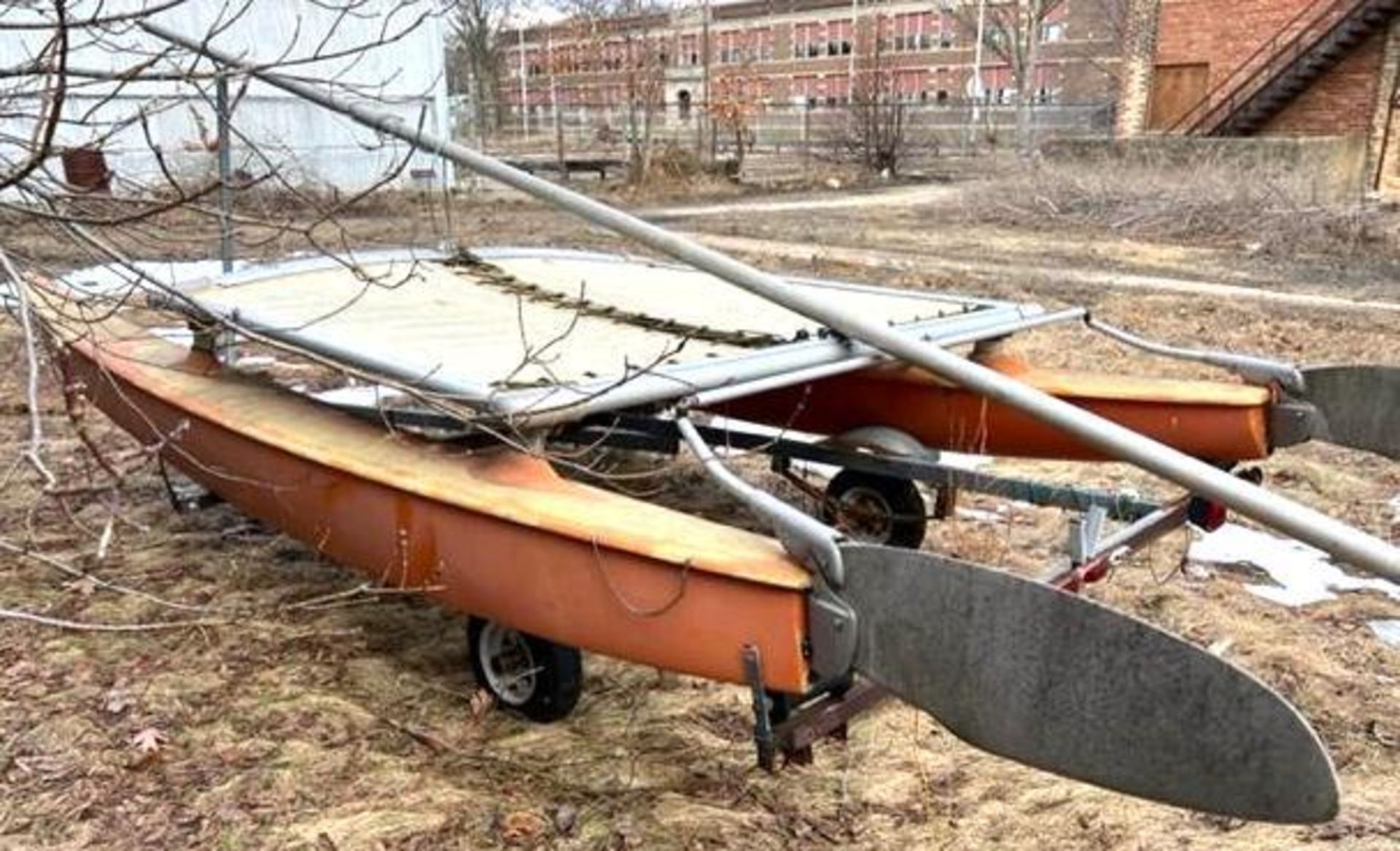 Sailboat w/ Trailer, Mast & Sail - Image 6 of 7