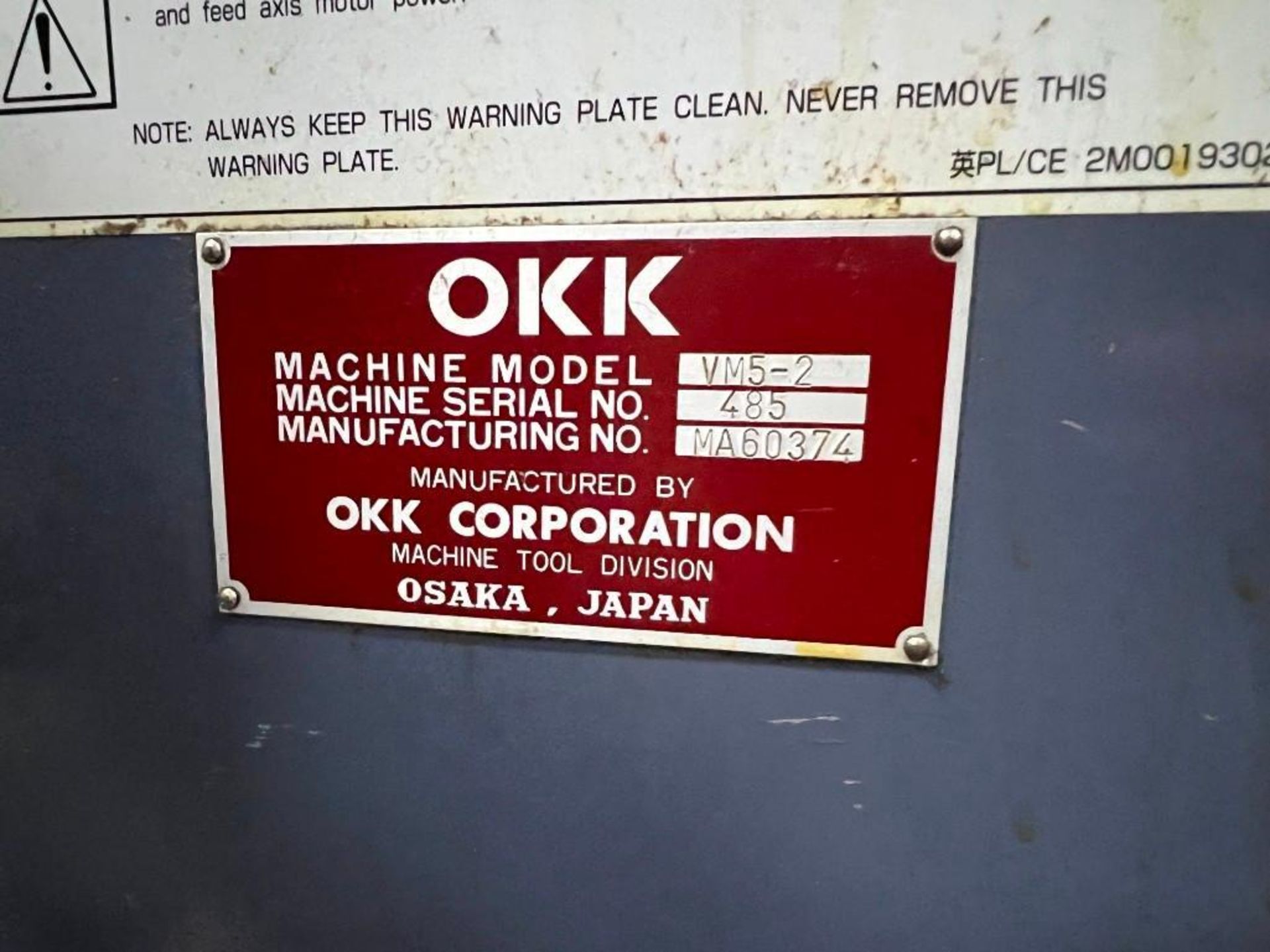 OKK VM5II Vertical Machining Center - Image 10 of 12