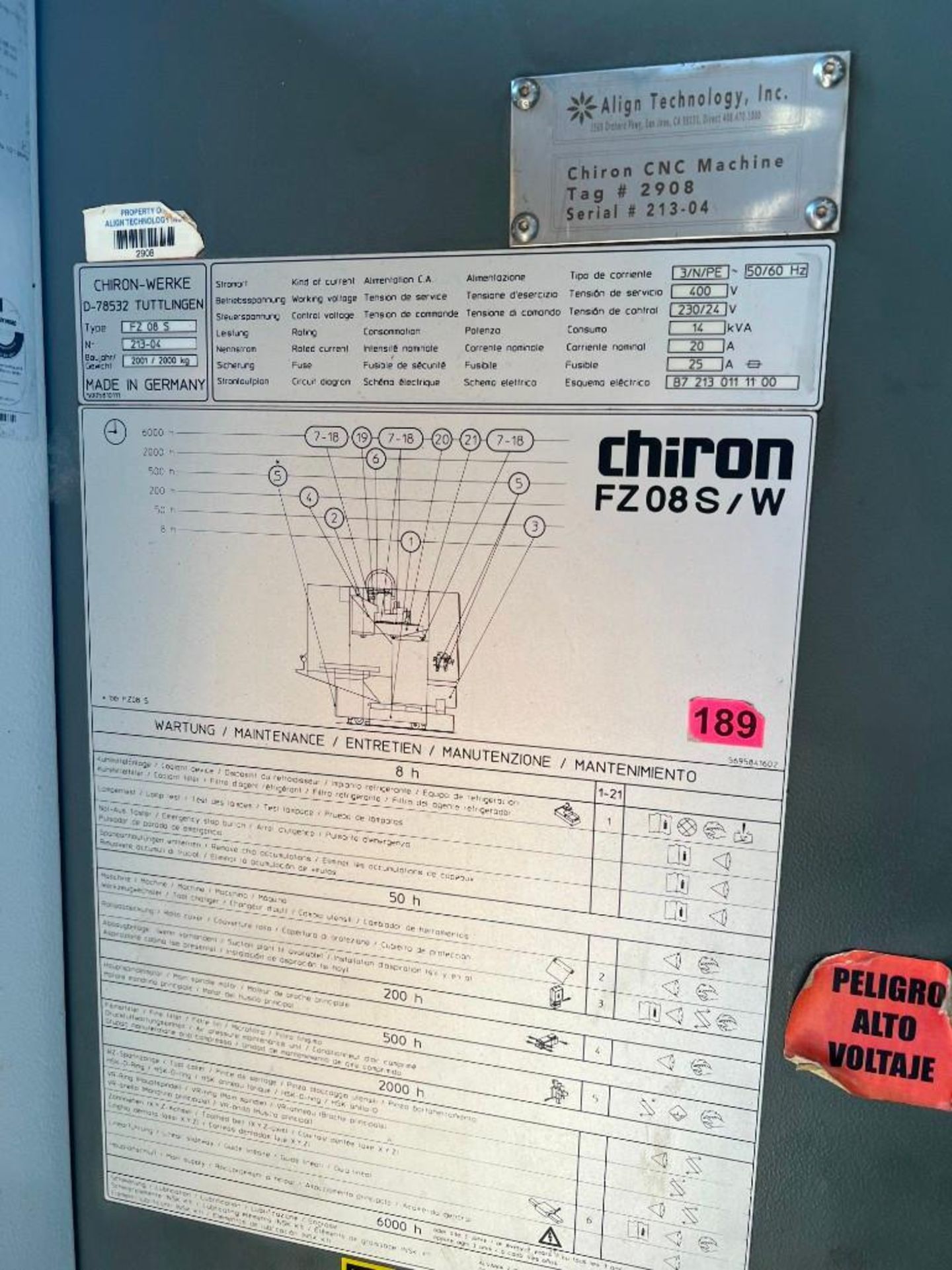 2001 Chiron FZ08S/W Vertical Machining Center - Image 3 of 6