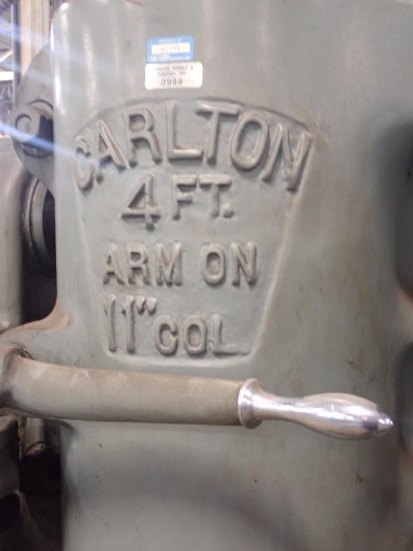 4' x 11" Carlton Radial Arm Drill w/ Box Table - Image 7 of 11