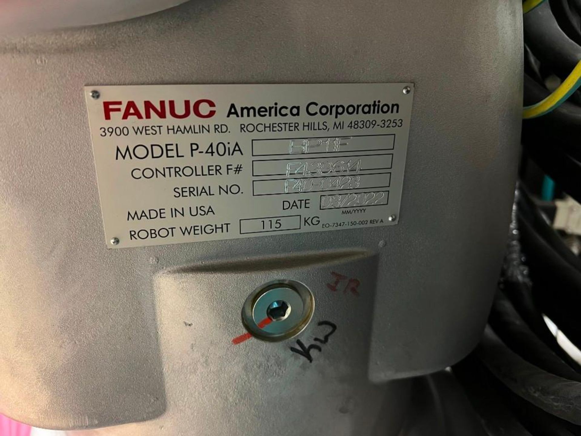 Lot of (2) *2022* Fanuc P-40iA Painting Robot with 30iB Controller - Image 7 of 13