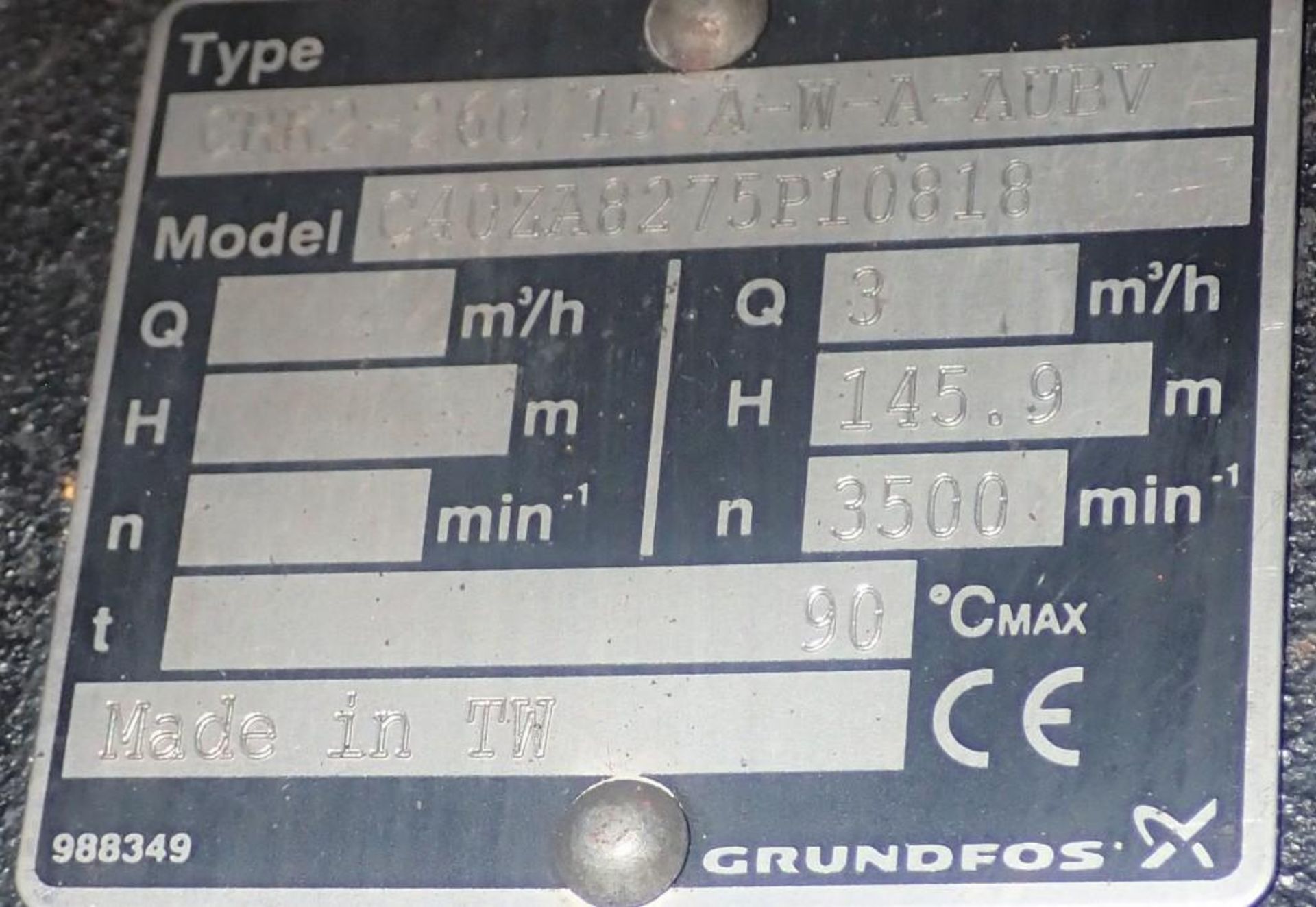 Grundfos # CRK2-260 15-A-W-A-AUBV Pump - Image 6 of 7