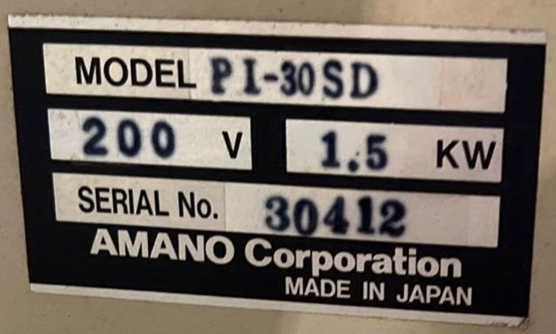 Amano PI-30SD Dust Collector - Image 2 of 3