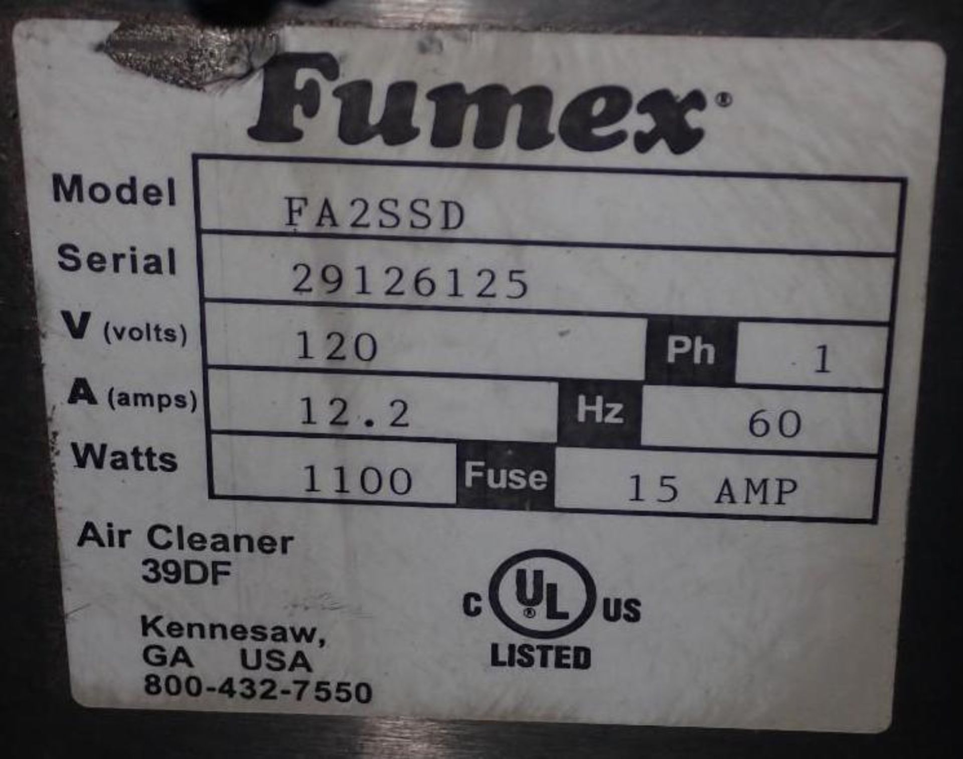 Fumex #FA2SSD Fume Extractor - Image 4 of 4