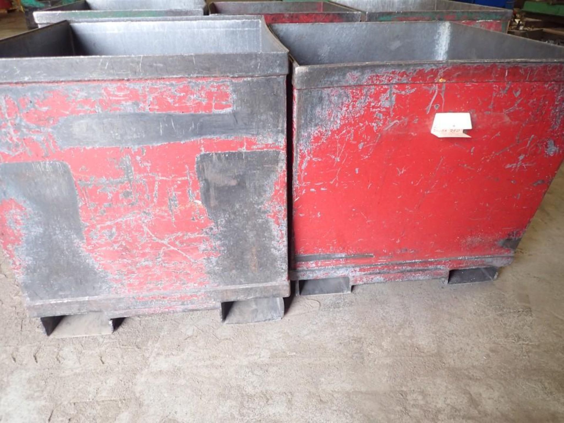 Lot of (5) Roura Red Steel Bins, 31" x 36" x 28" H - Image 5 of 17