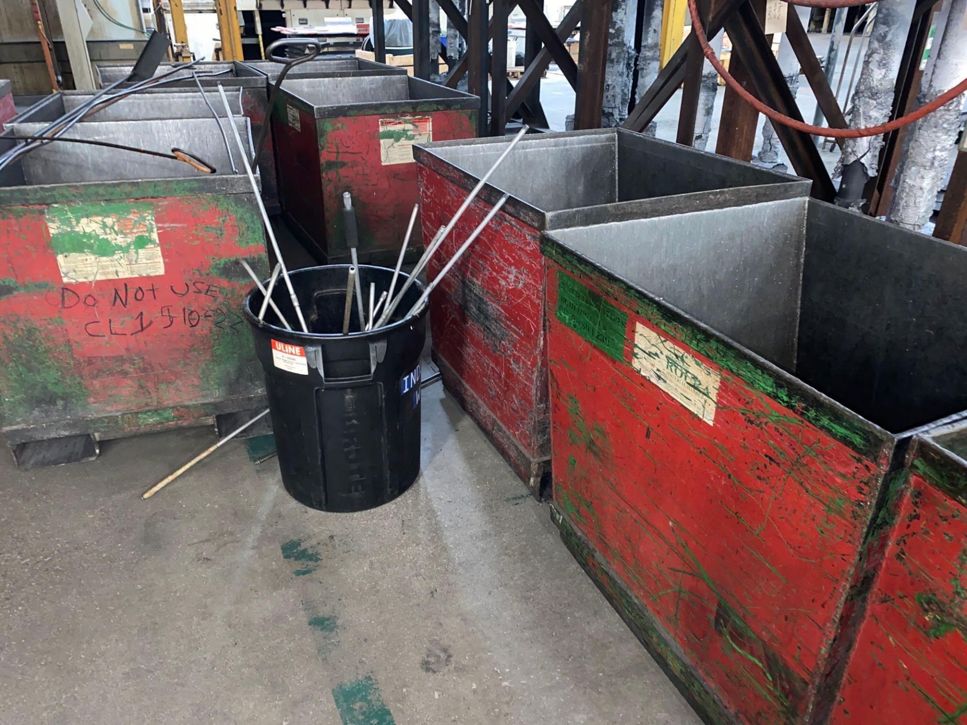 Lot of (5) Roura Red Steel Bins, 31" x 36" x 28" H - Image 8 of 17