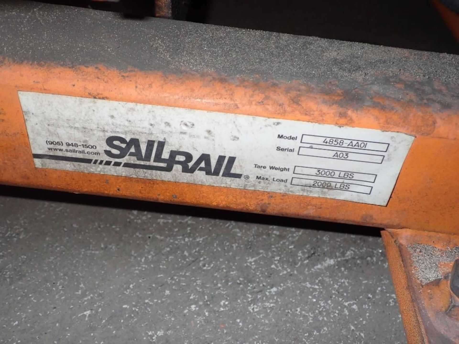 Lot of (2) 3,000 Lb. Capacity Sail Rail Turn Table, 59-1/2" x 90" Top - Image 10 of 10