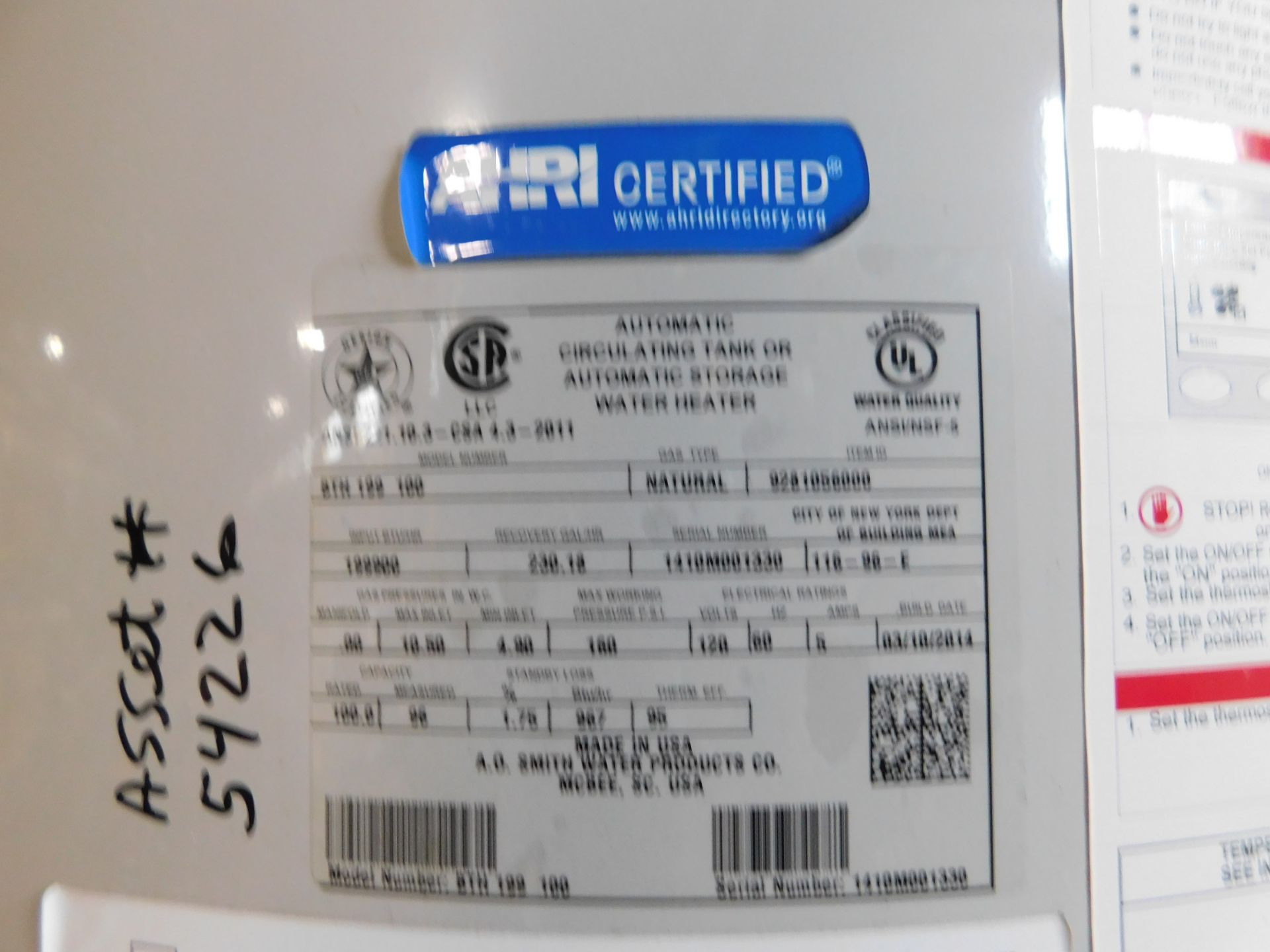 A O Smith Water Heater - Image 3 of 3