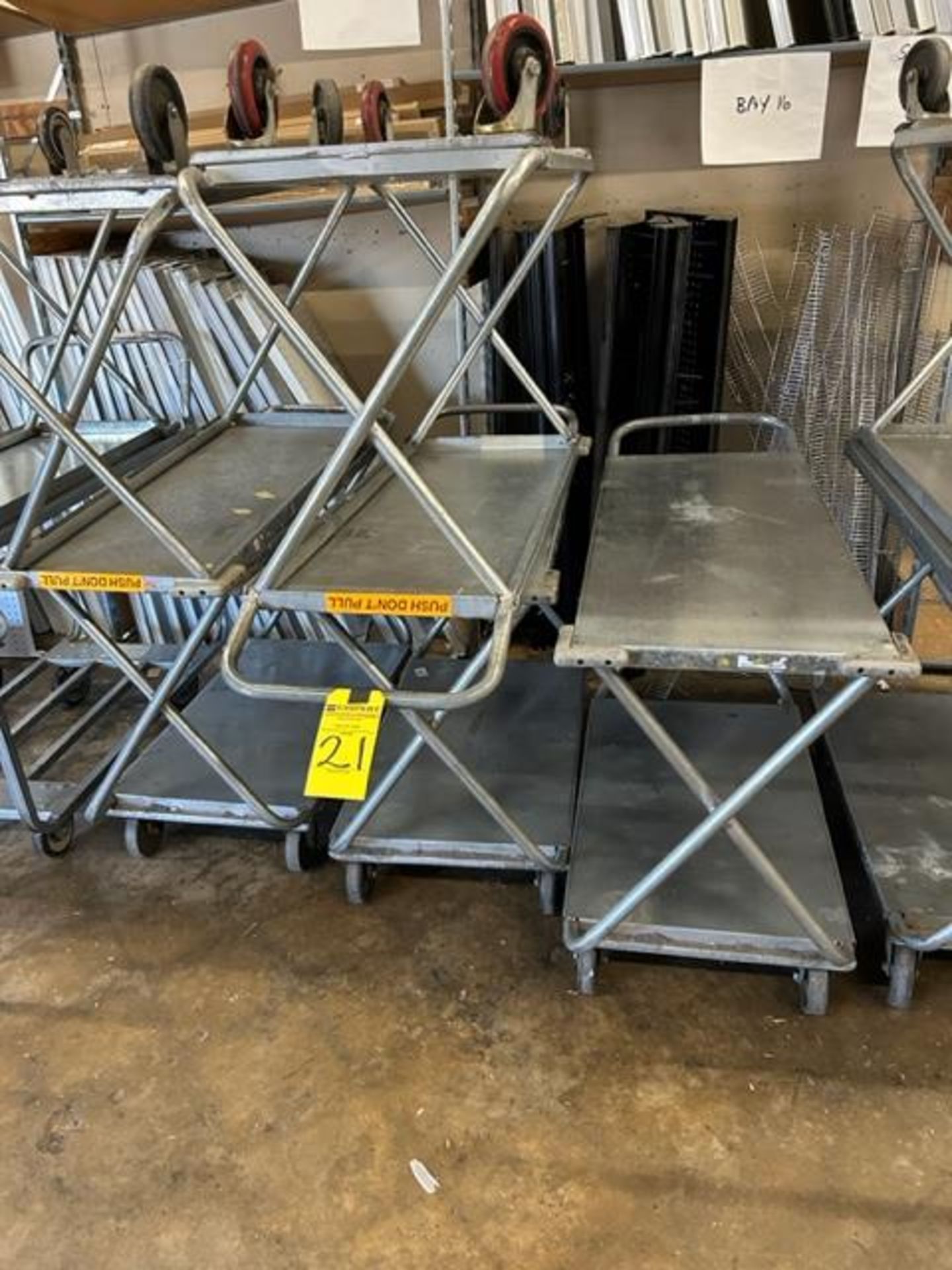 (4) Stainless Steel 2-Tier Rolling Carts 40" x 17"