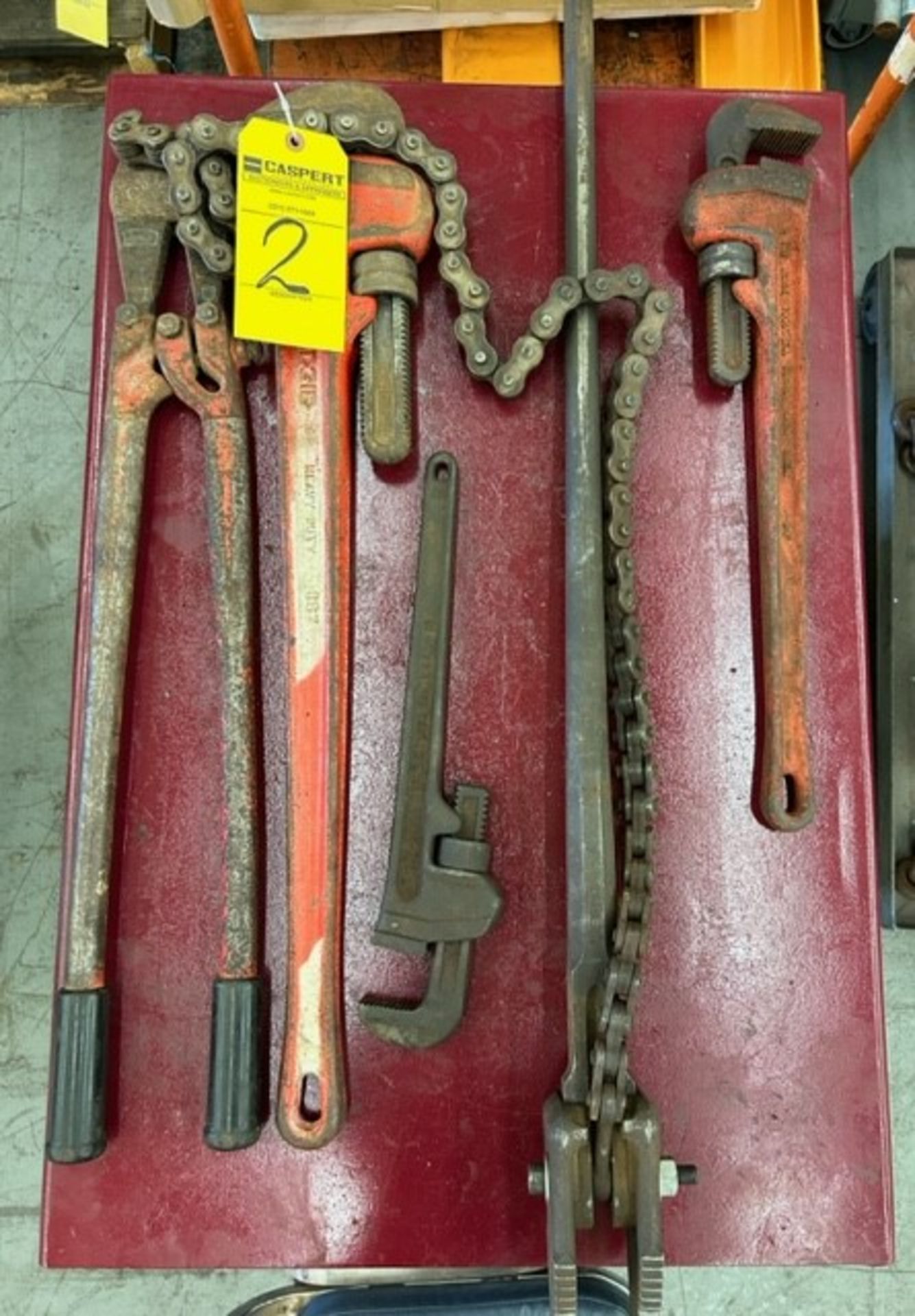 LOT - Assorted Ridgid Pipe Wrenches & Bolt Cutters