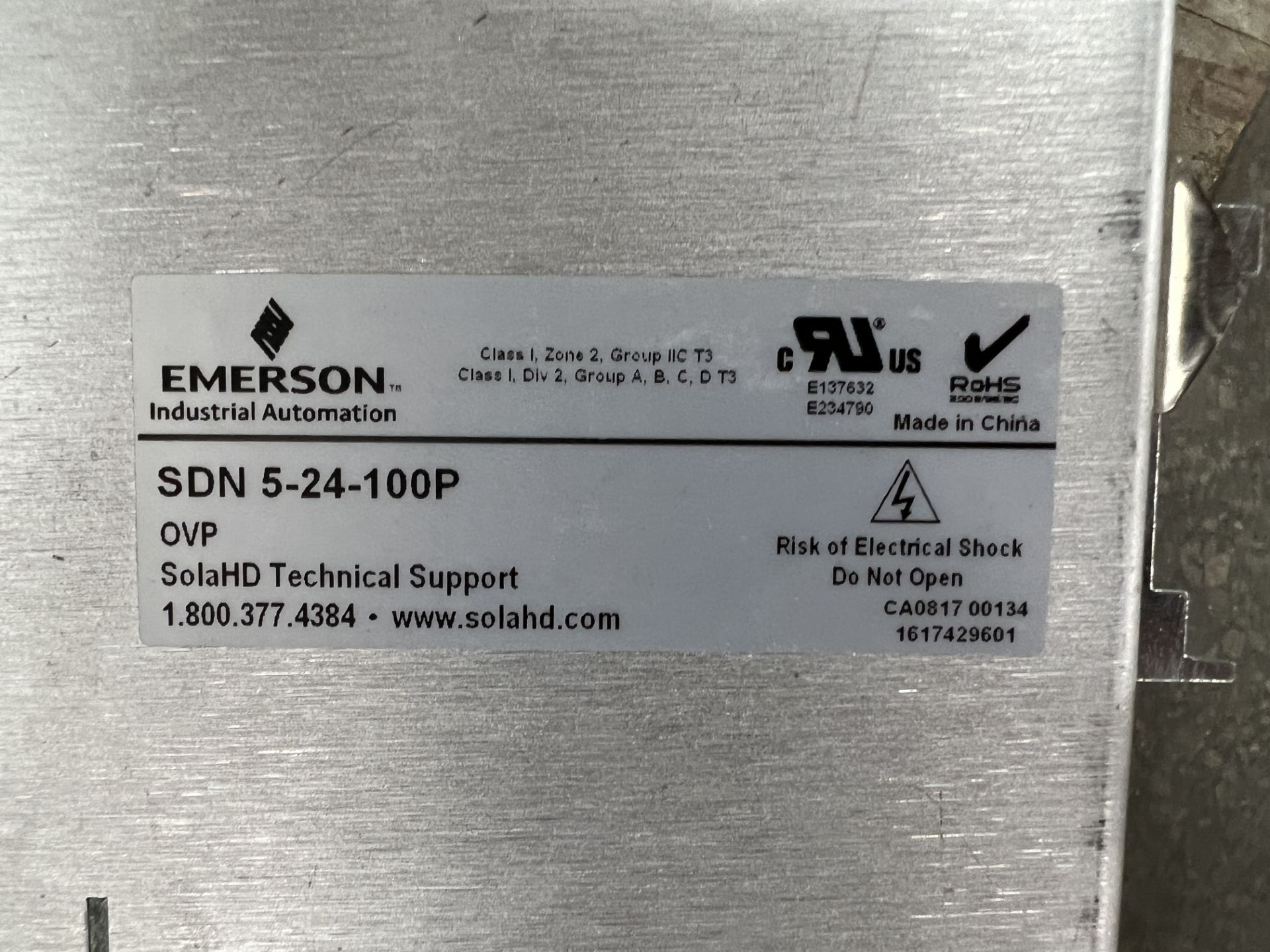 (3) SOLA SDN 10-24-100C POWER SUPPLY; (3) SOLA SDN 5-24-100P POWER SUPPLY - Image 3 of 3