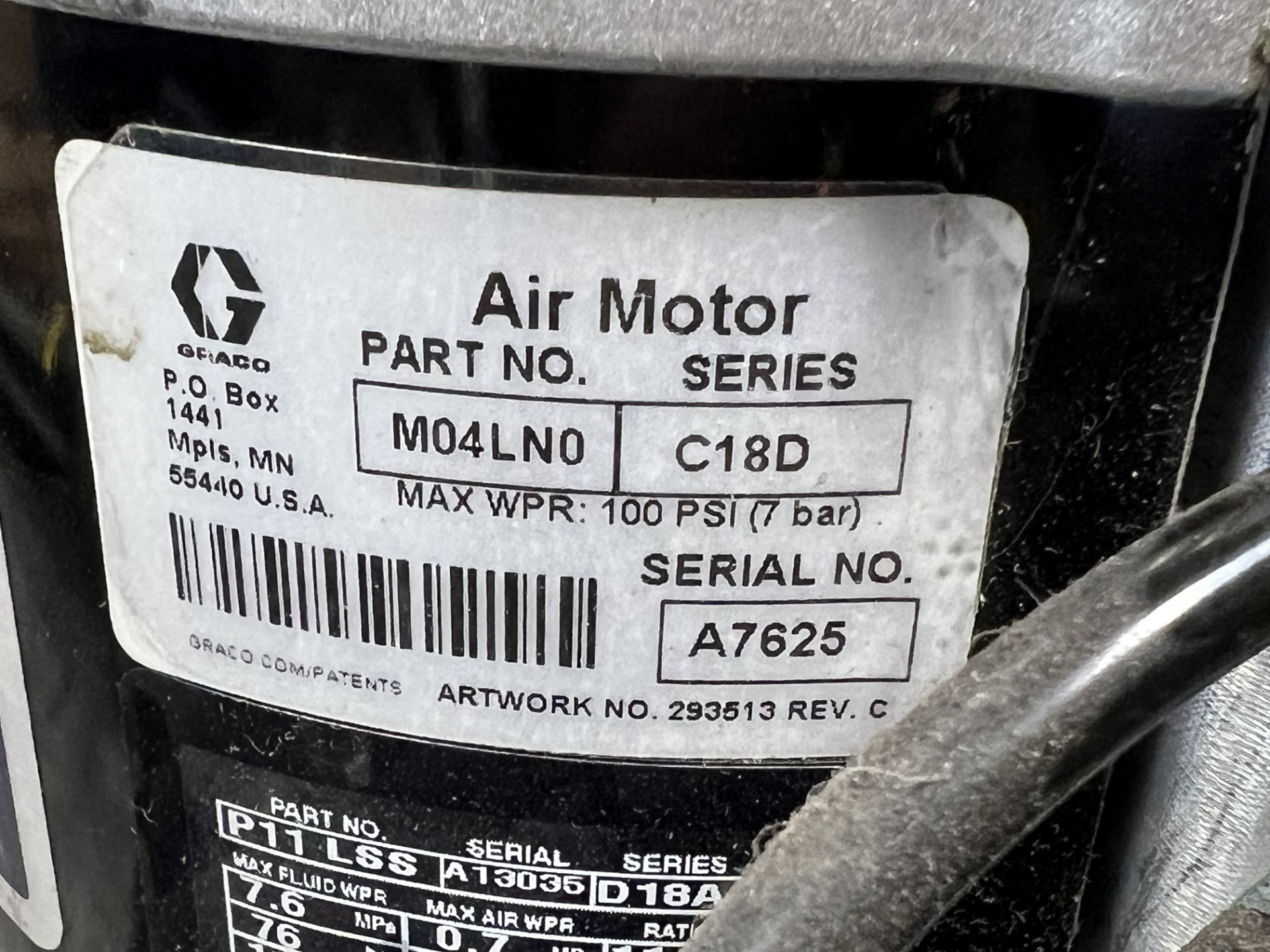 GRACO PIILSS CHECK-MATE CII AIR POWERED GREASE PUMP SERIAL # A12969 - Image 2 of 4