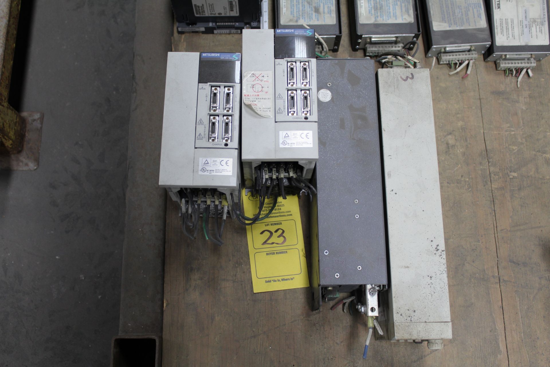 (2) MITSUBISHI MELSERVO MR-JS2-350A; (1) TDK LAMBDA UP120-3.6; (1) LAMBDA MODEL JFS075024