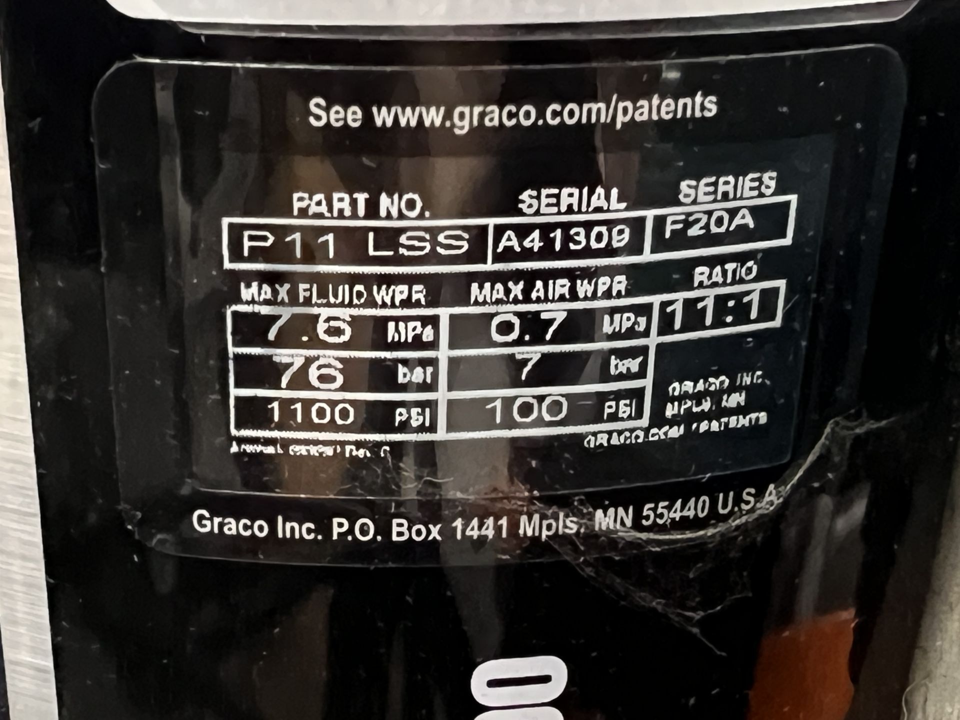 GRACO PIILSS CHECK-MATE CII AIR POWERED GREASE PUMP SERIAL # A12969 - Image 3 of 4