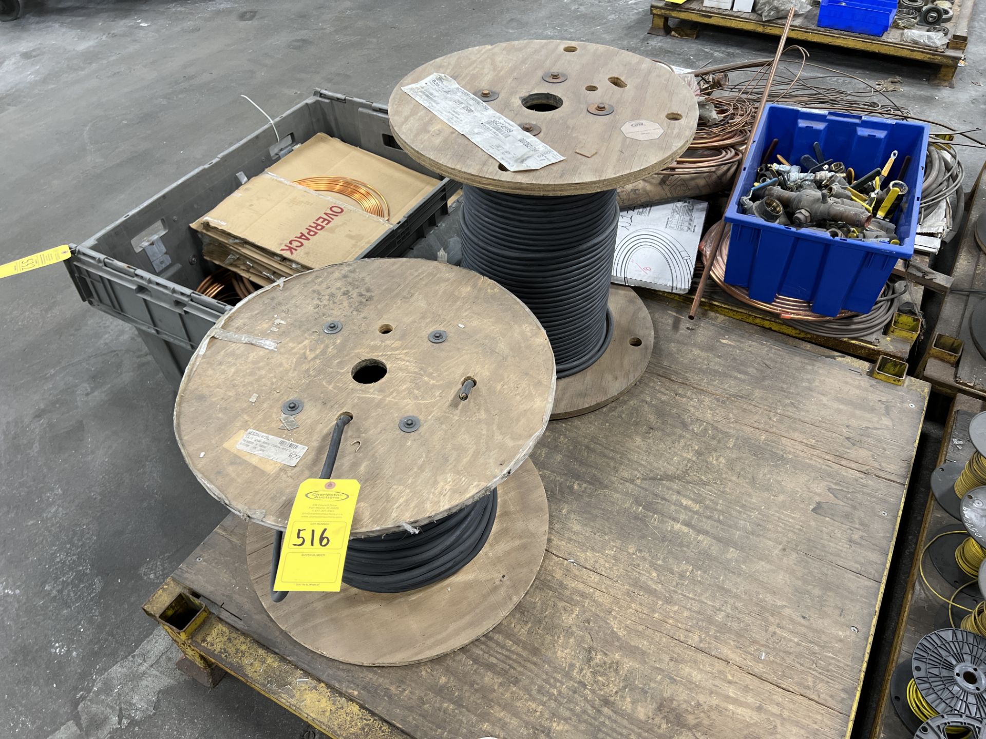 PALLET WITH 677 FT WIRE AND 2500 FT WIRE