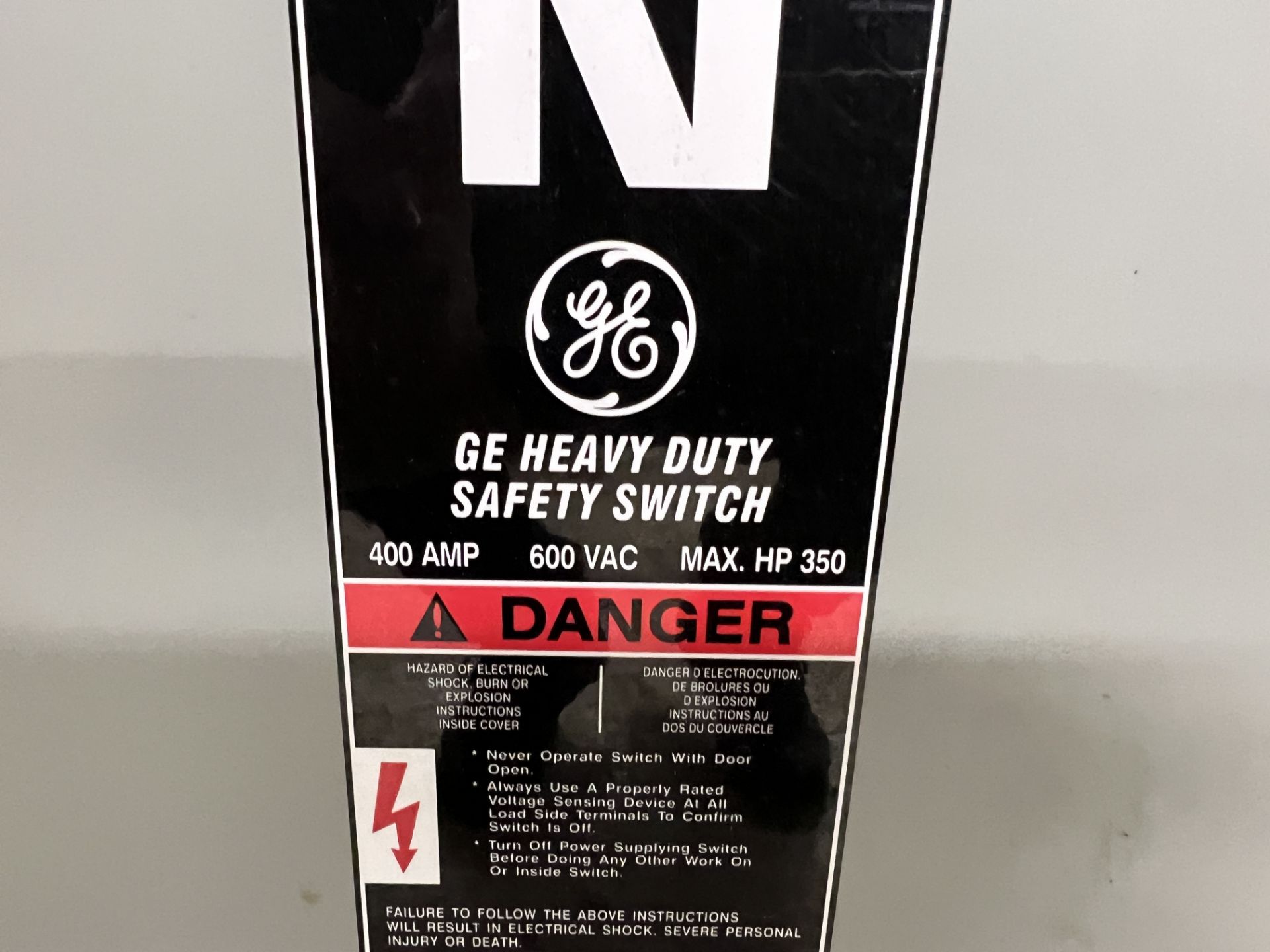 (3) GE HEAVY DUTY SAFETY SWITCH 400 A; 600 VAC; 350 HP - Image 2 of 2