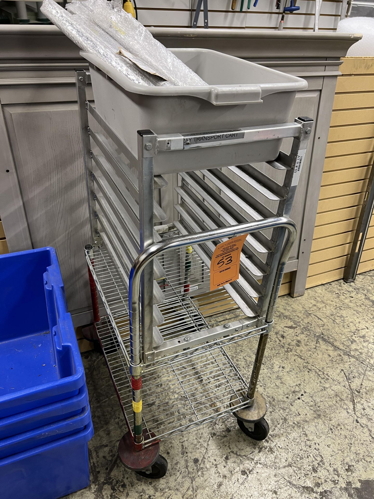 WIRE CART WITH SHEET PAN RACK