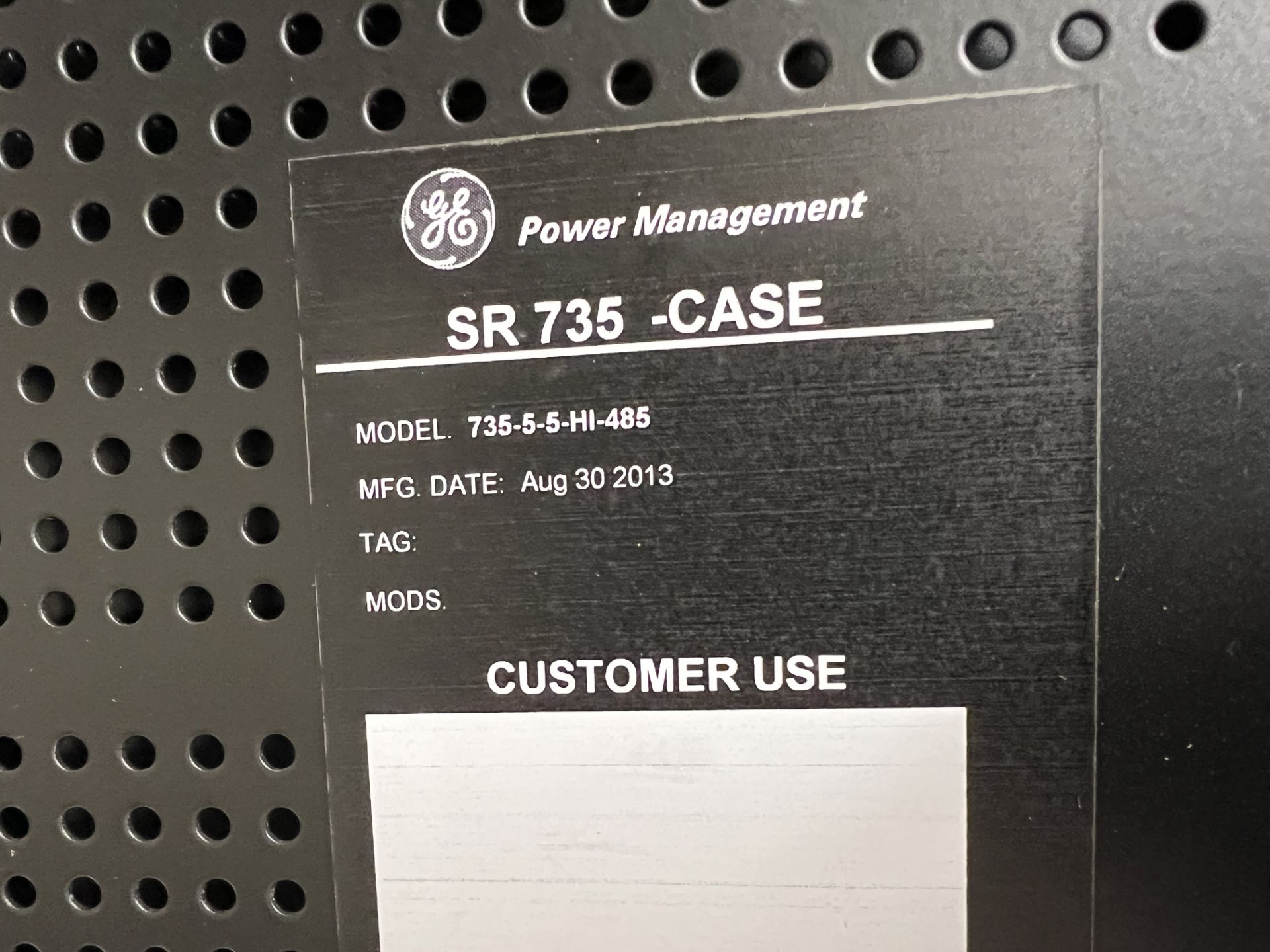 GE MULTILIN MODEL # SR735-5-5-HI-485 FEEDER PROTECTION RELAY - Image 3 of 4