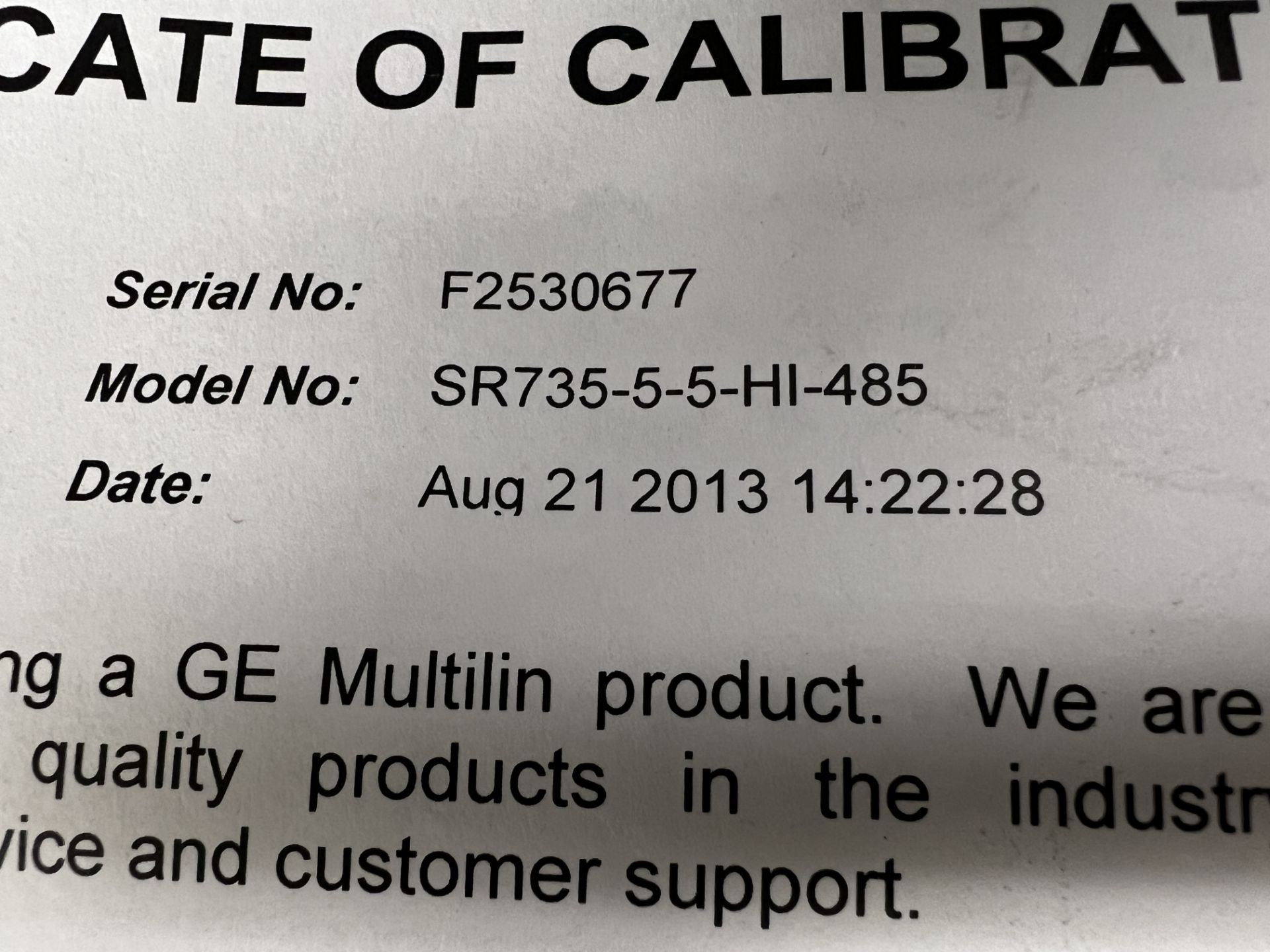 GE MULTILIN MOTOR MANAGEMENT RELAY MODEL # 469-P5-HI-A20-E - Image 3 of 3