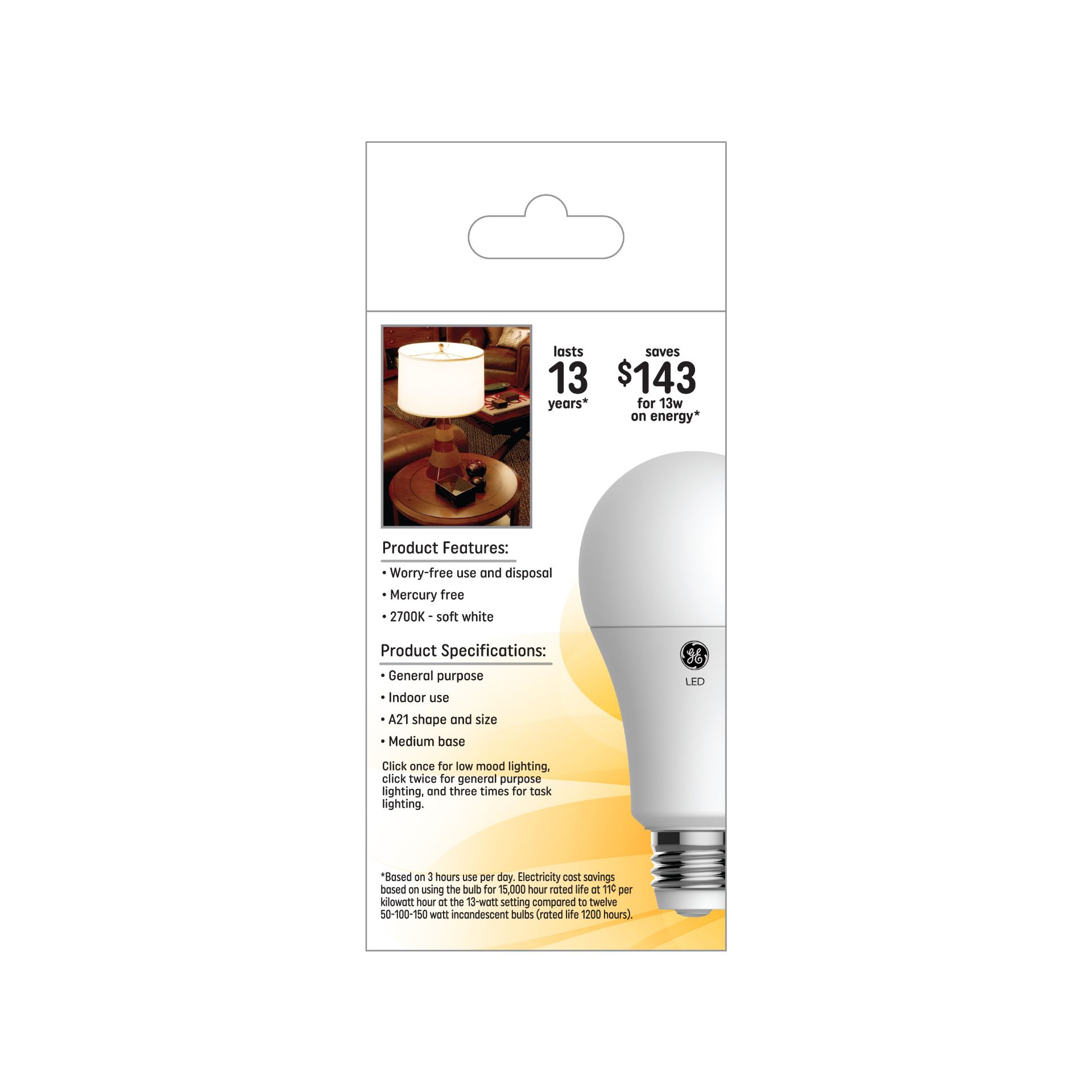 1 PALLET (171 LAMPS) - GE Soft White 50-150-150W Replacement LED 3Way Indoor A21 Light Bulb (1-Pack) - Image 5 of 6