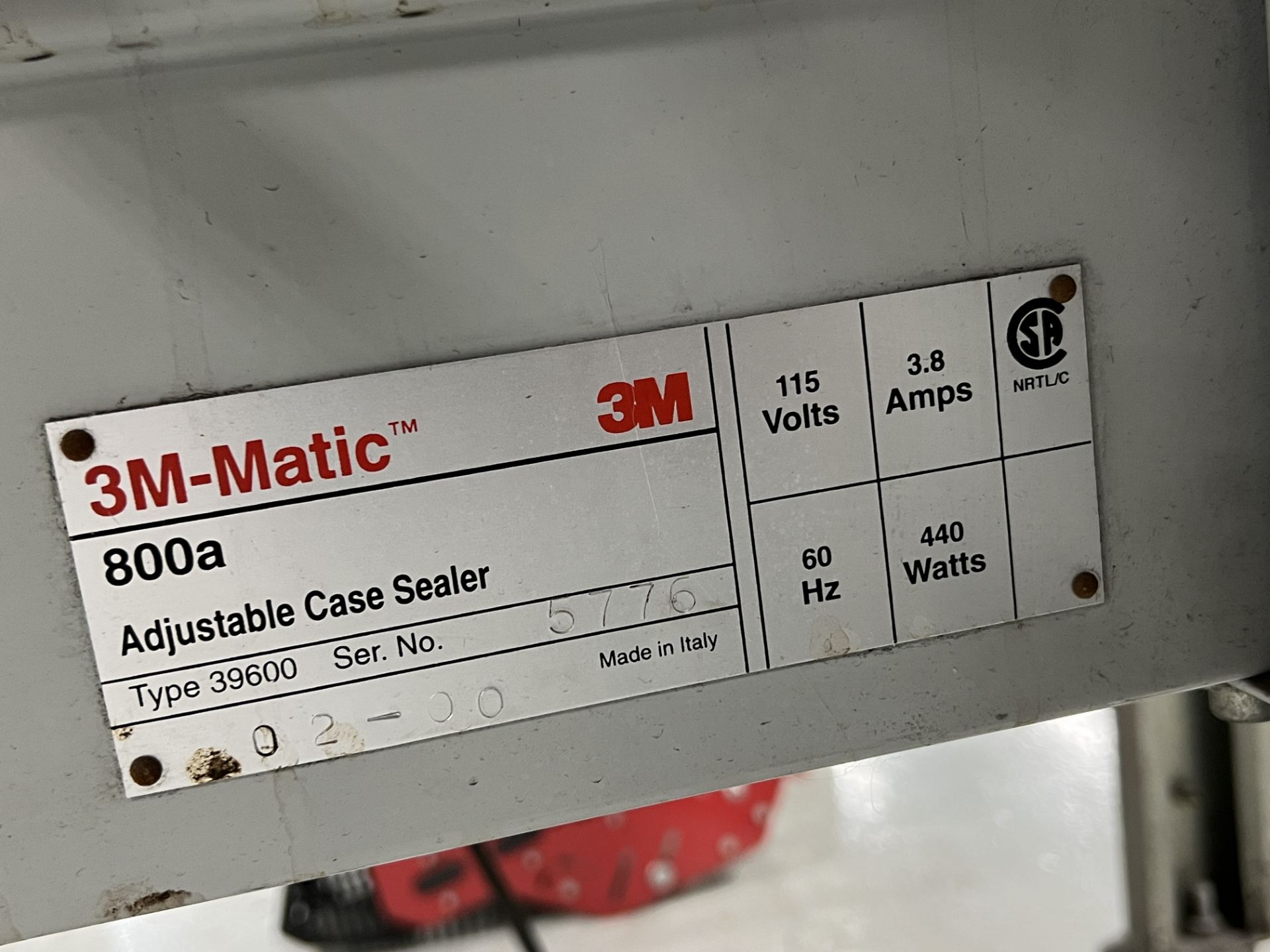 3M 3M-MATIC 800A MODEL # 39600 800A ADJUSTABLE CASE SEALER - Image 3 of 3