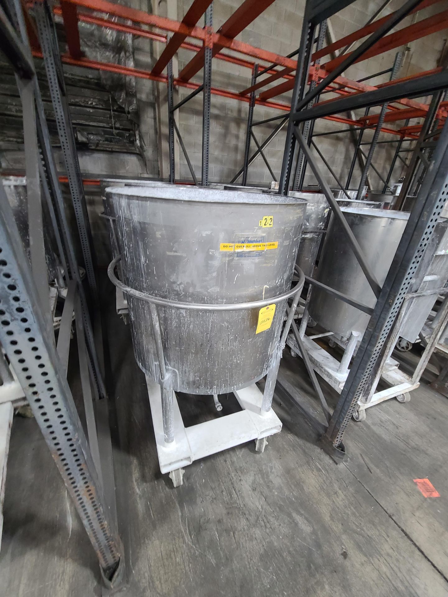 (4) STAINLESS STEEL MIXING TANKS 100-125 GALLON