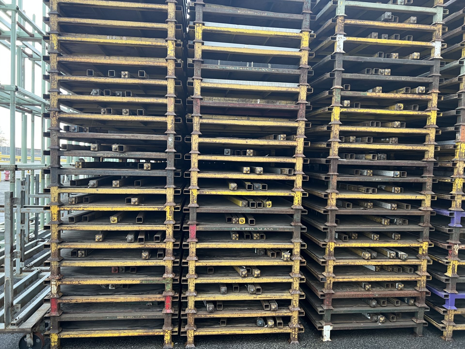 (22) STEEL FRAME STACKABLE PALLETS WITH REMOVABLE LEGS 48X53 - Image 3 of 4