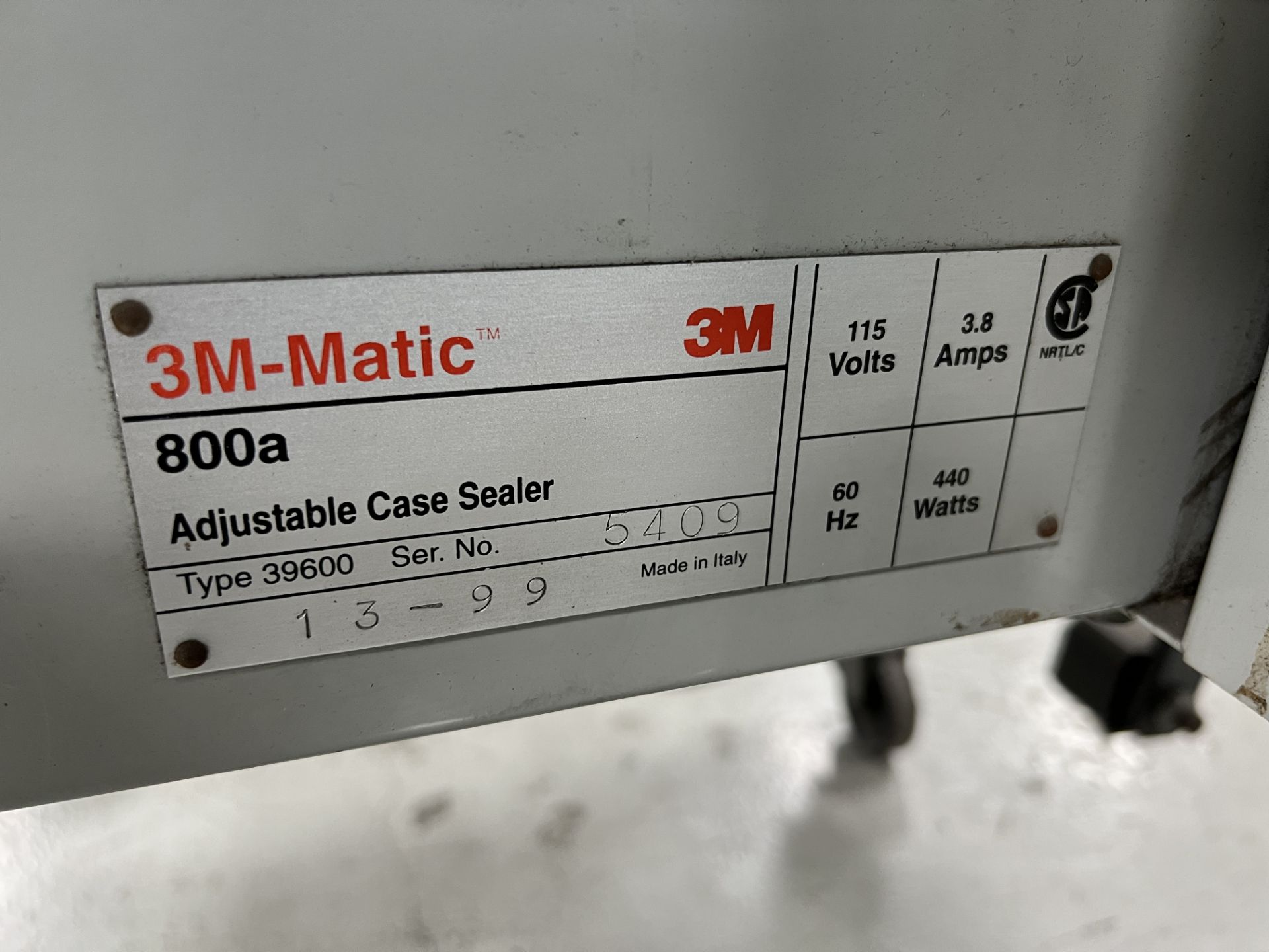 3M 3M-MATIC 800A MODEL # 39600 800A ADJUSTABLE CASE SEALER - Image 3 of 3