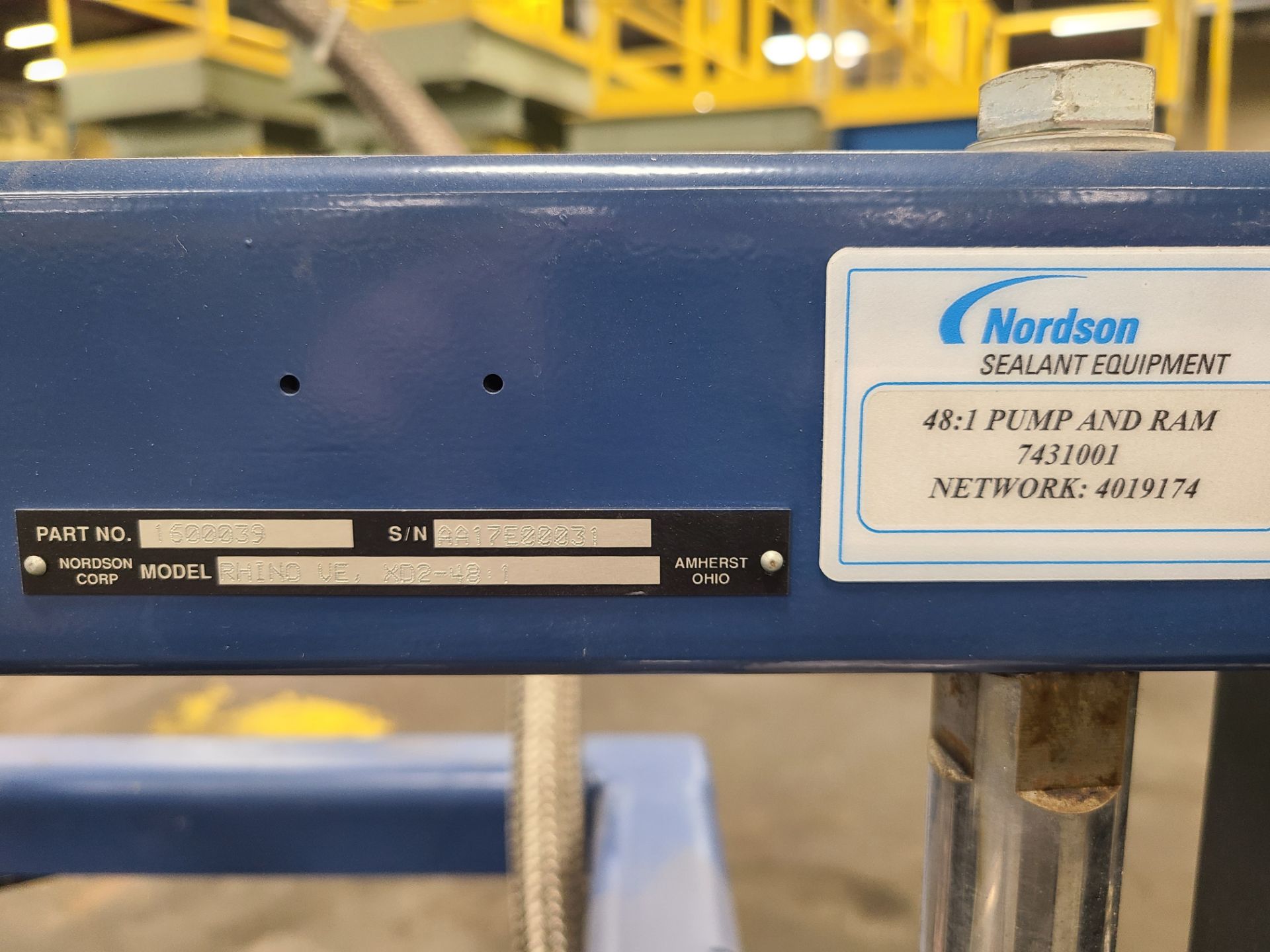 NORDSON RHINO XD2-48:1 PUMP AND RAM SERIAL # AA17E00031 - Image 2 of 3