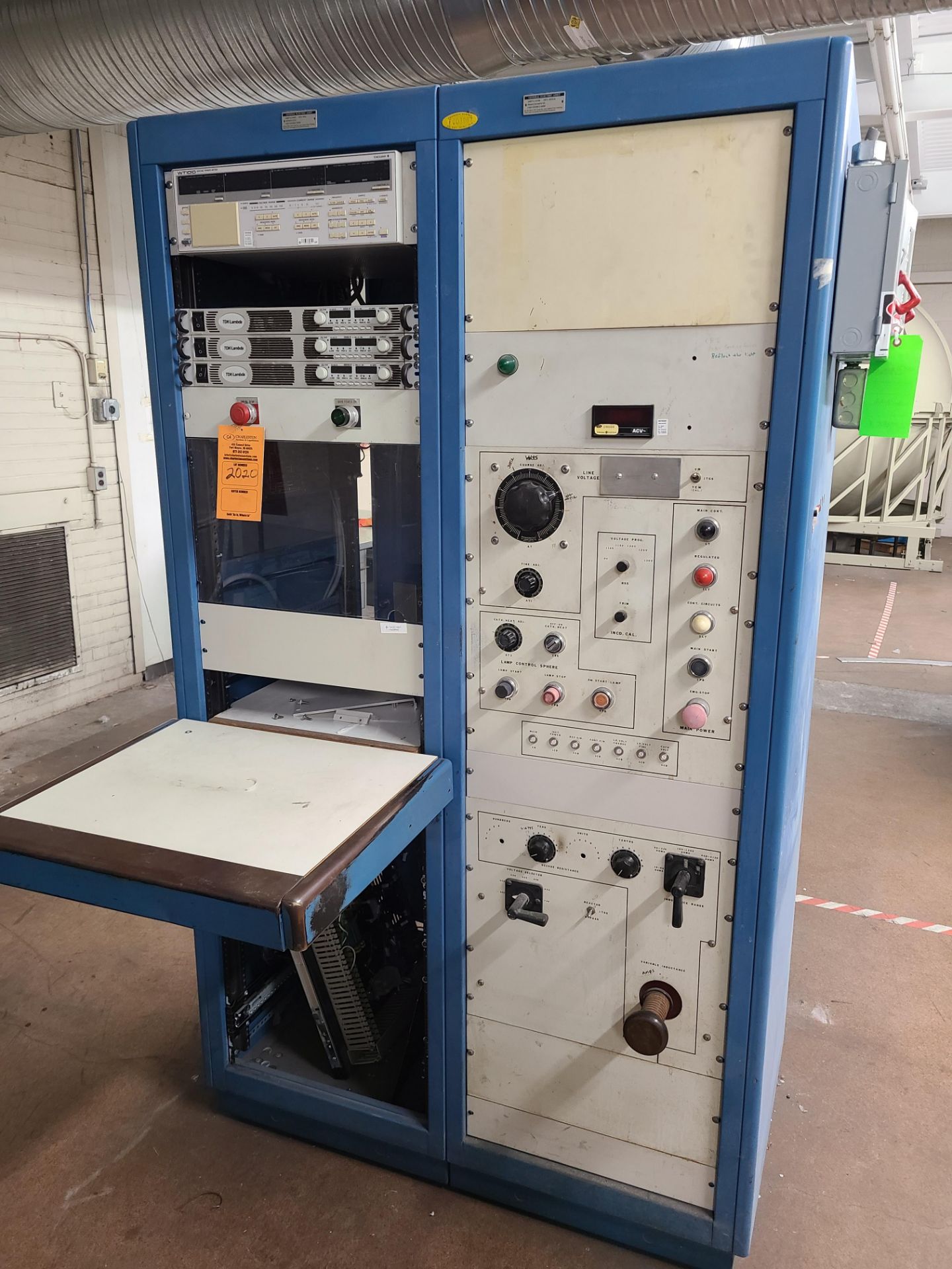 PHOTOMETRY CONTROL CABINET WITH (1) YOKOGAWA 1010 DIGITAL POWER METER; (3) TDK LAMBDA POWER SUPPLY