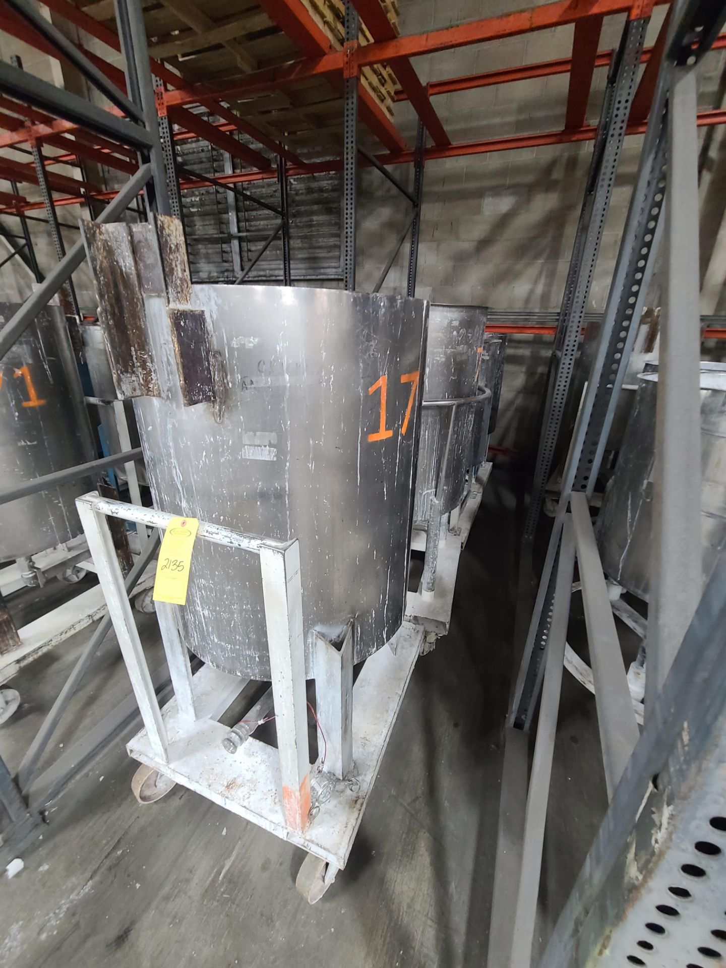 (4) STAINLESS STEEL MIXING TANKS 100-125 GALLON