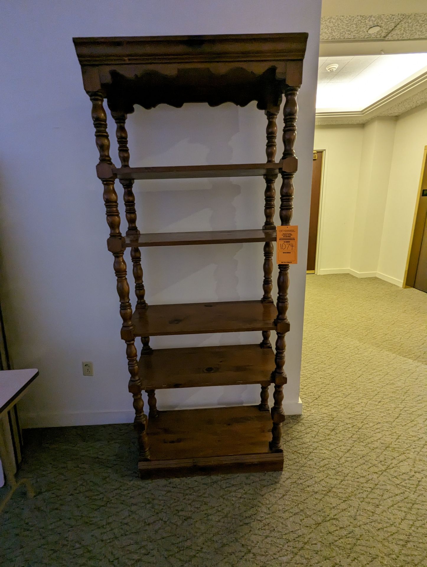 VINTAGE WOOD STAND WITH 5 SHELVES