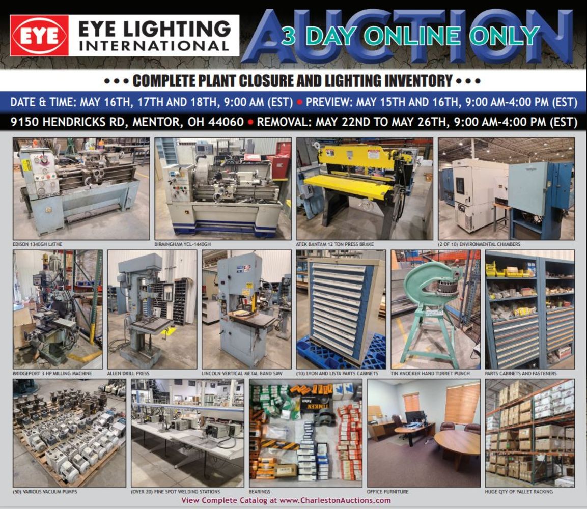 Eye Lighting International - Plant Closing (Auction Day 2 of 3)