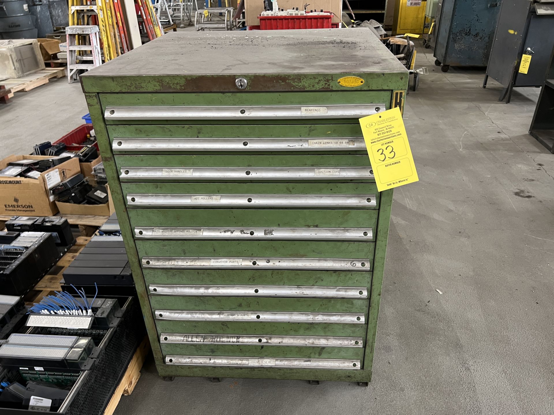 10-DRAWER VIDMAR STYLE PARTS CABINET