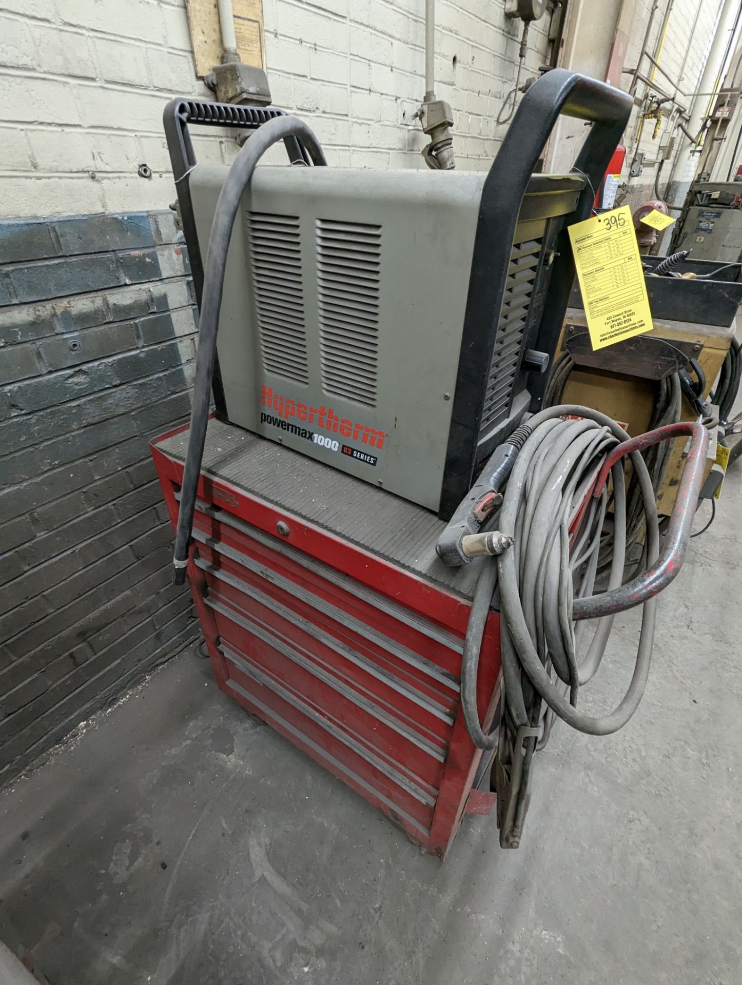 HYPERTHERM POWERMAX 1000 G3 SERIES PLASMA CUTTING SYSTEM WITH TOOL CART SERIAL # 1000-055622 - Image 4 of 4