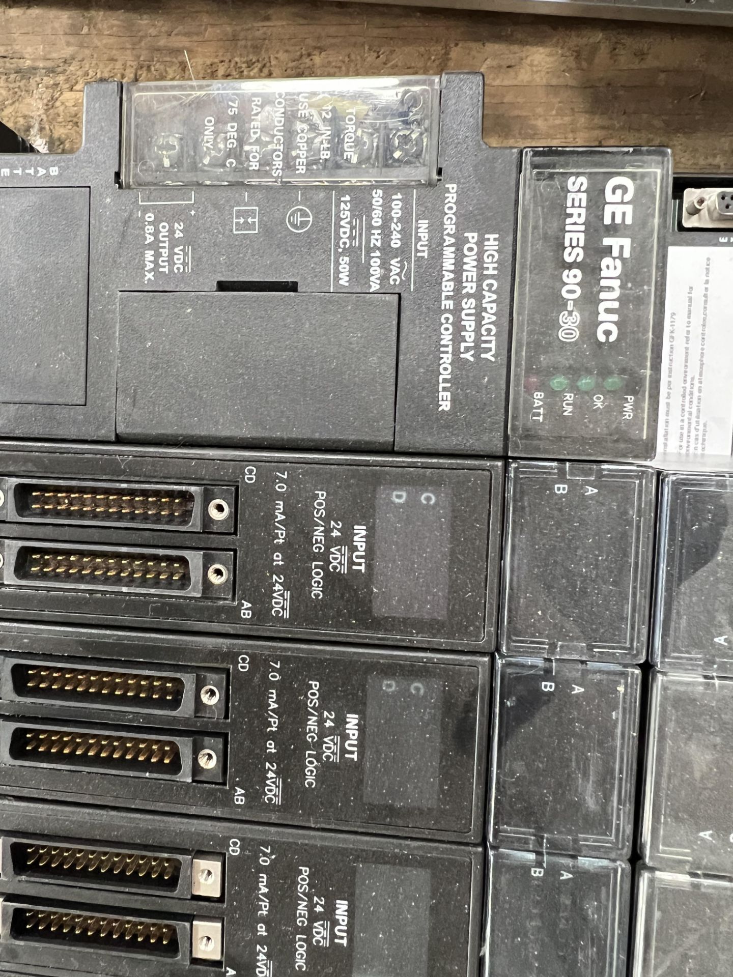 PALLET WITH APROX. (15) GE FANUC SERIES 90-30 PROGRAMMABLE CONTROLS AND D-SHAPED CONNECTORS - Image 2 of 4